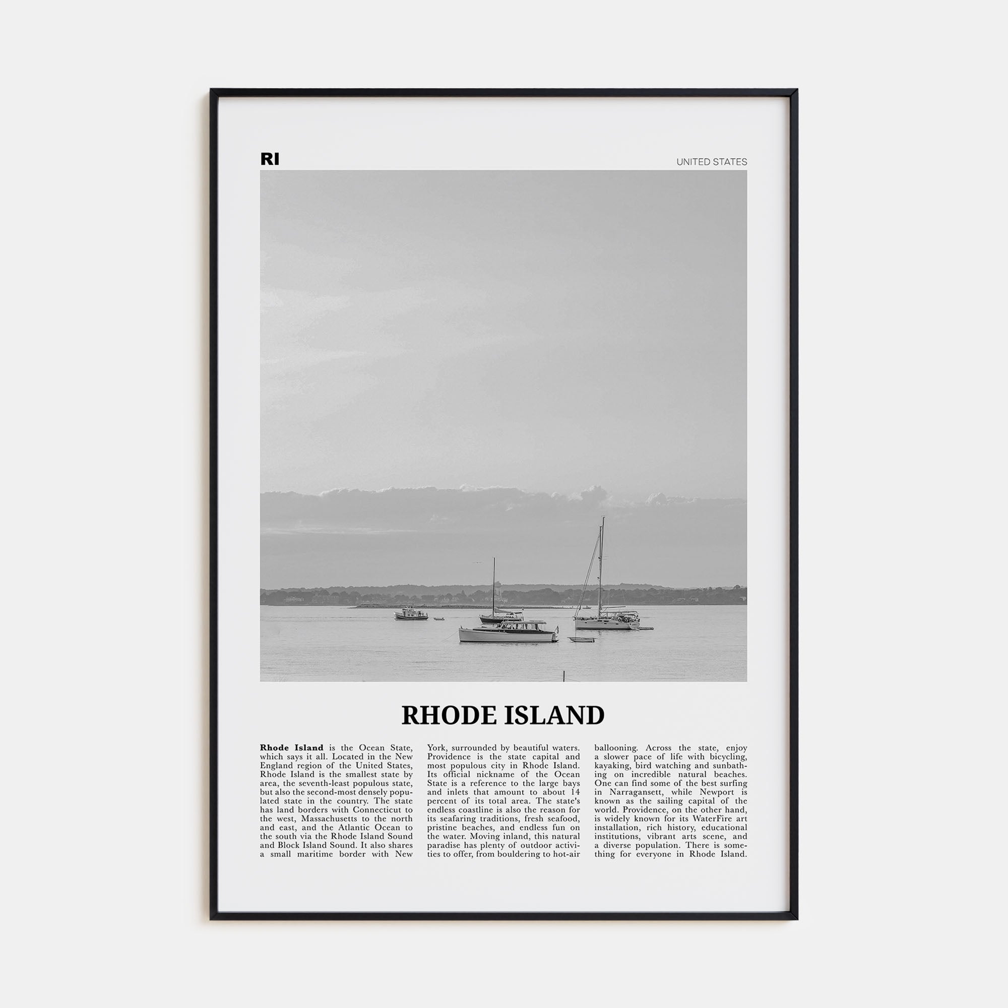 Rhode Island Travel B&W No 1 Poster