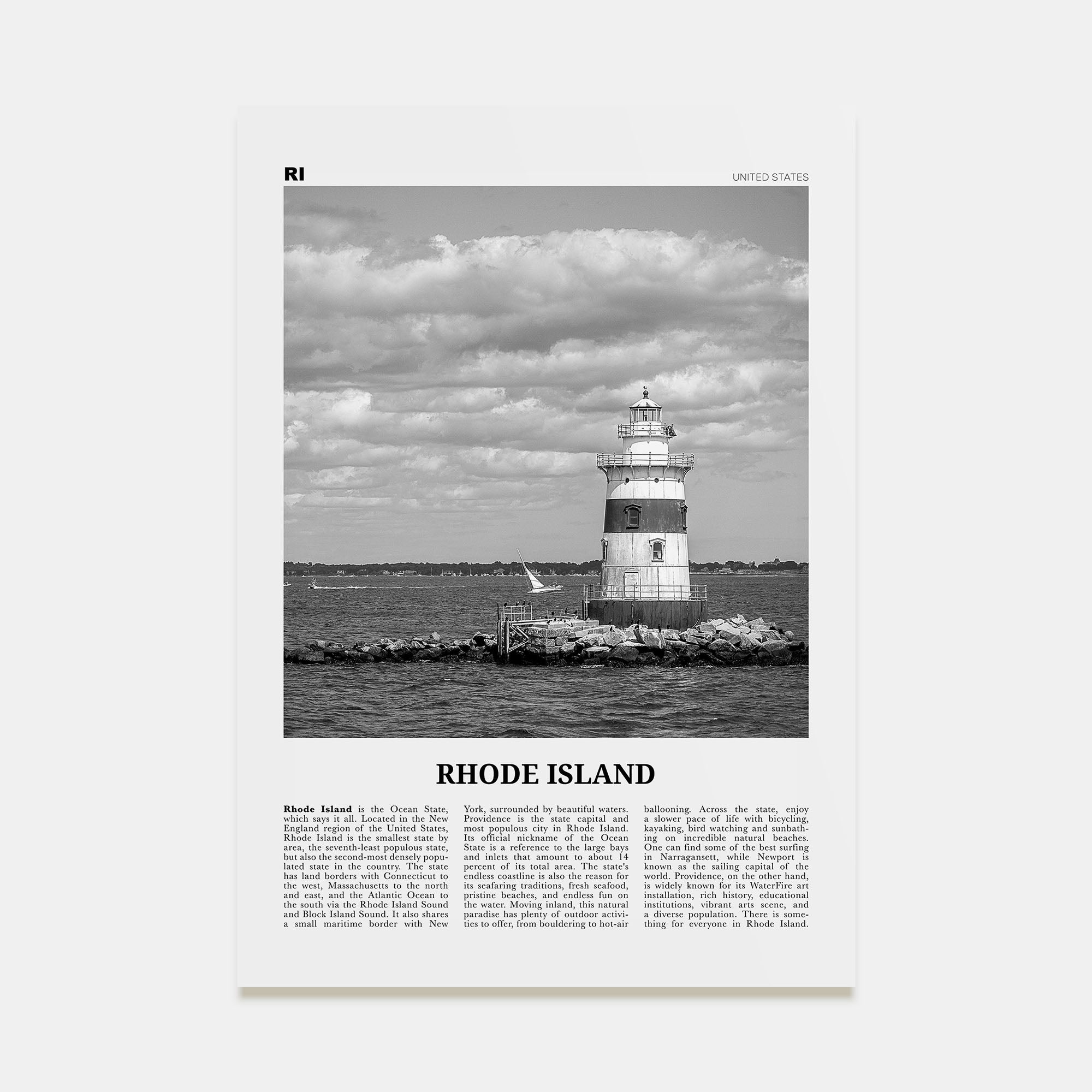 Rhode Island Travel B&W No 3 Poster