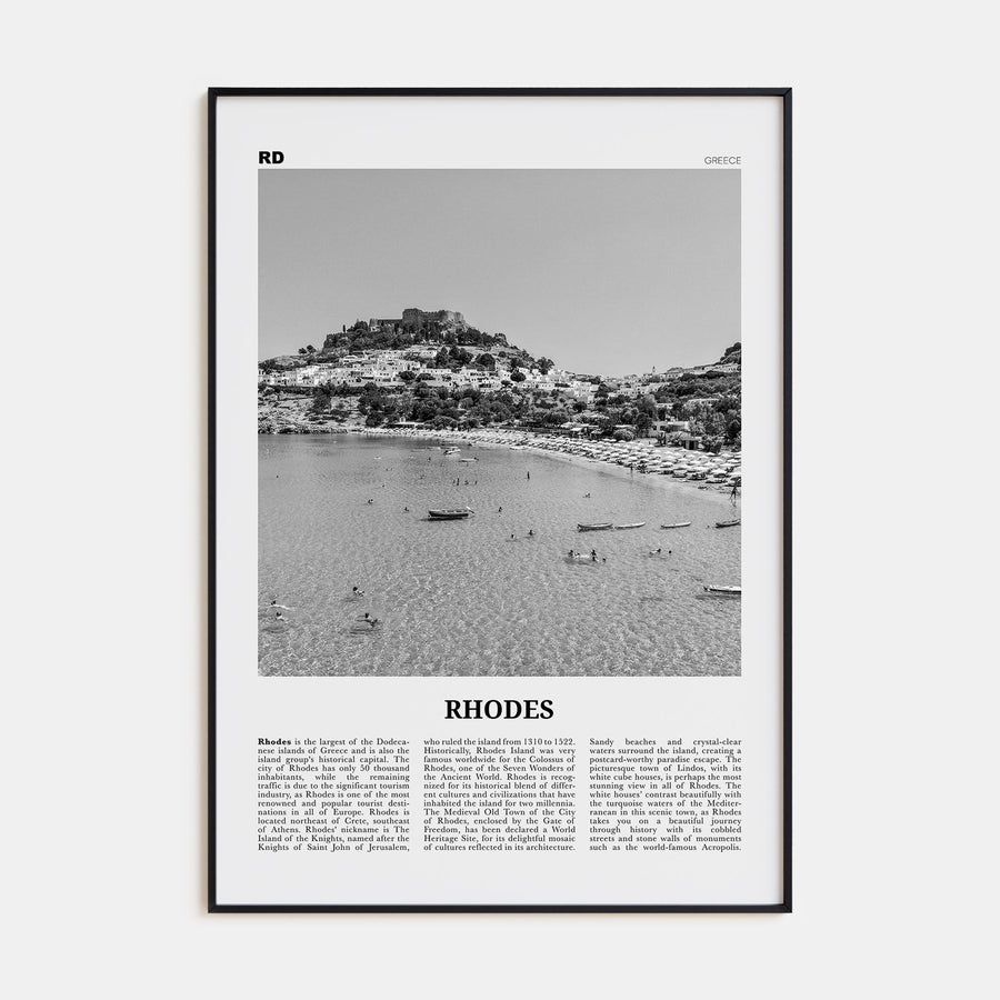 Rhodes Travel B&W Poster