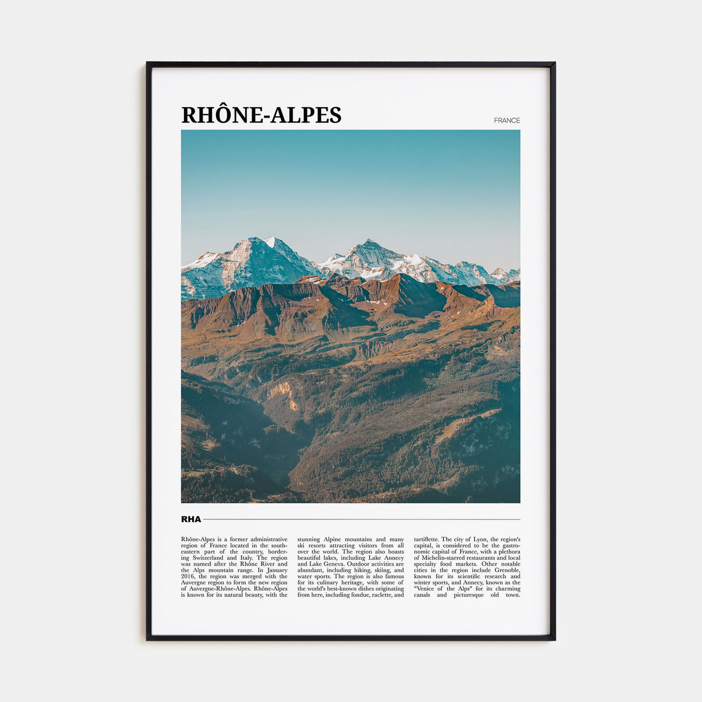 Rhône-Alpes Travel Color Poster
