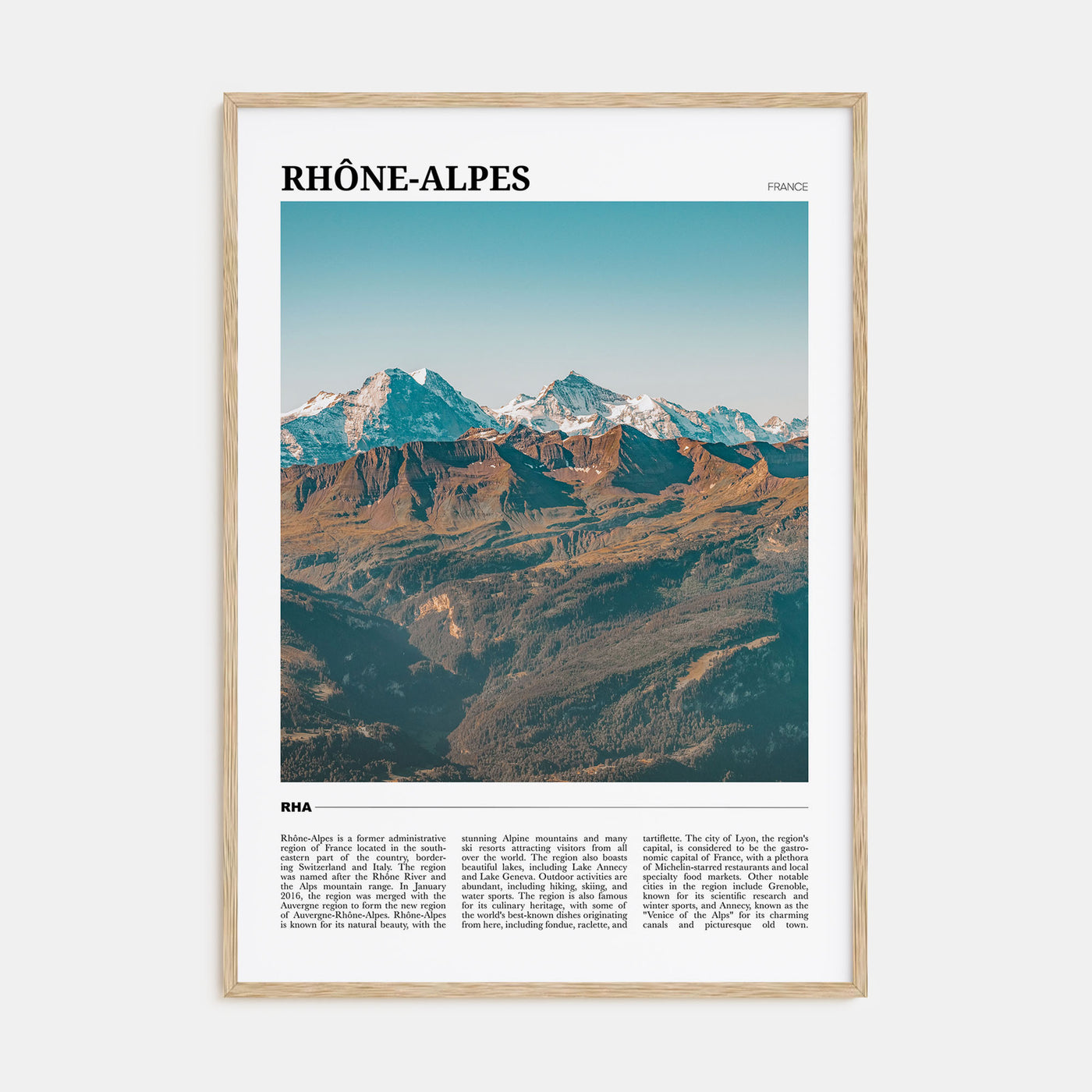 Rhône-Alpes Travel Color Poster