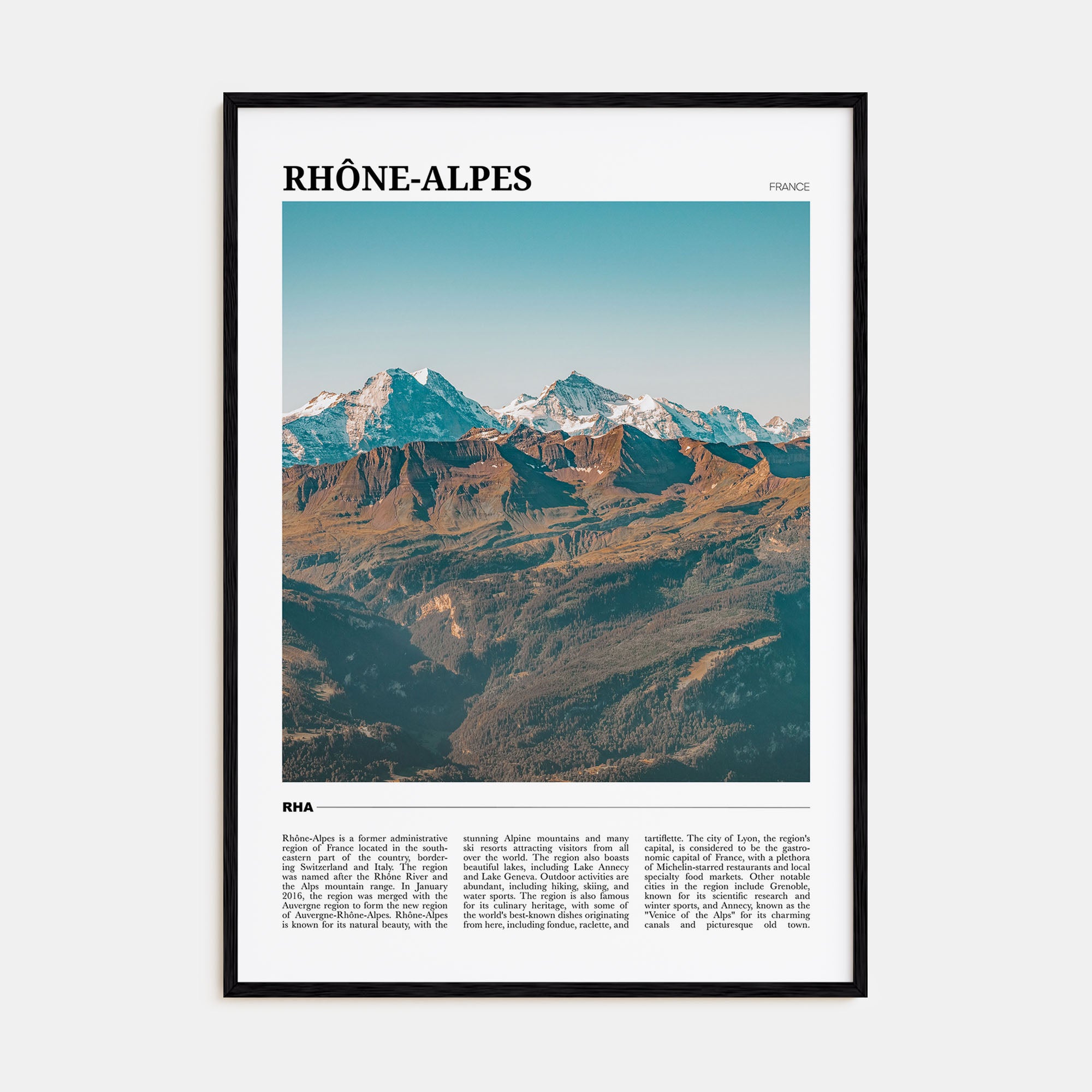 Rhône-Alpes Travel Color Poster