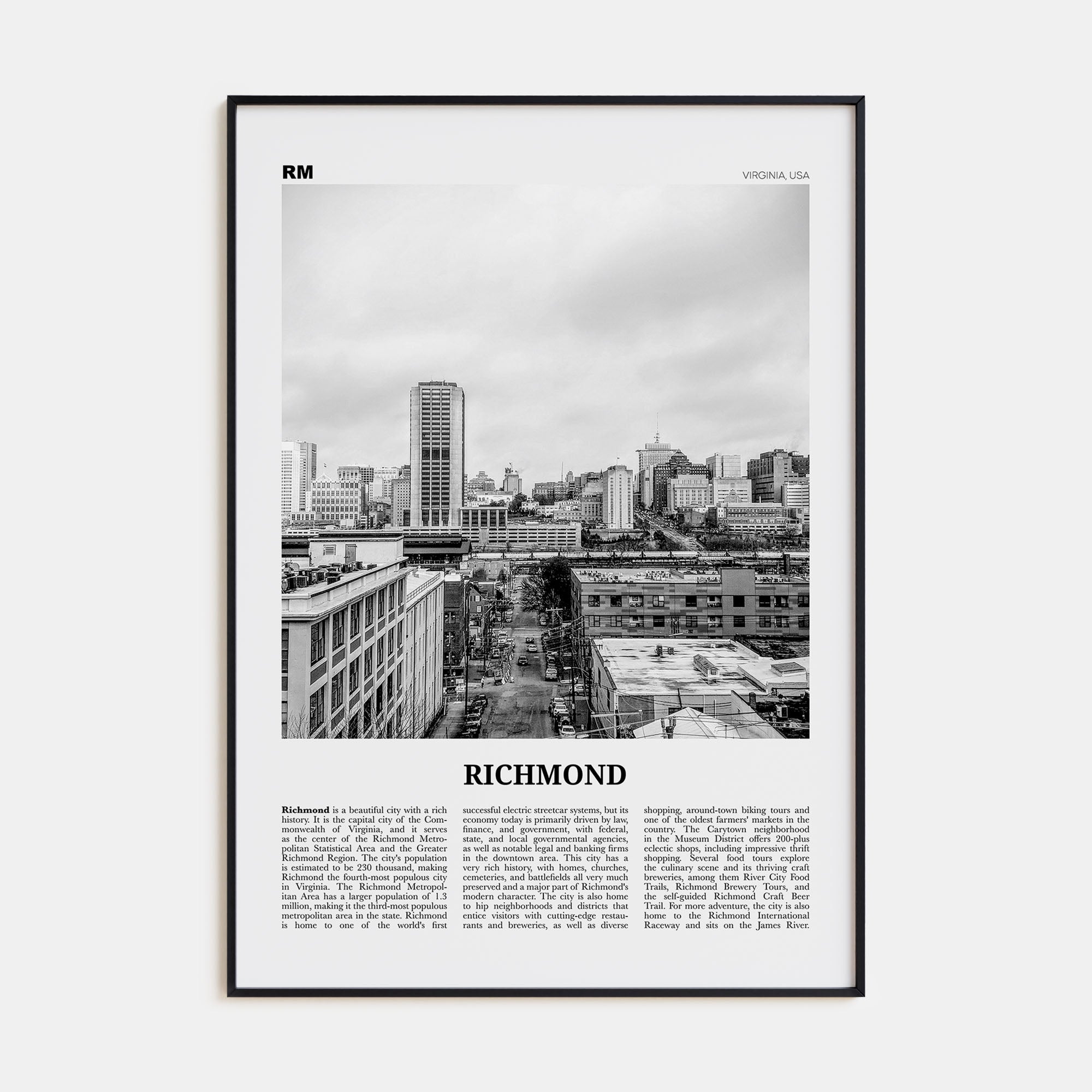 Richmond Travel B&W No 2 Poster