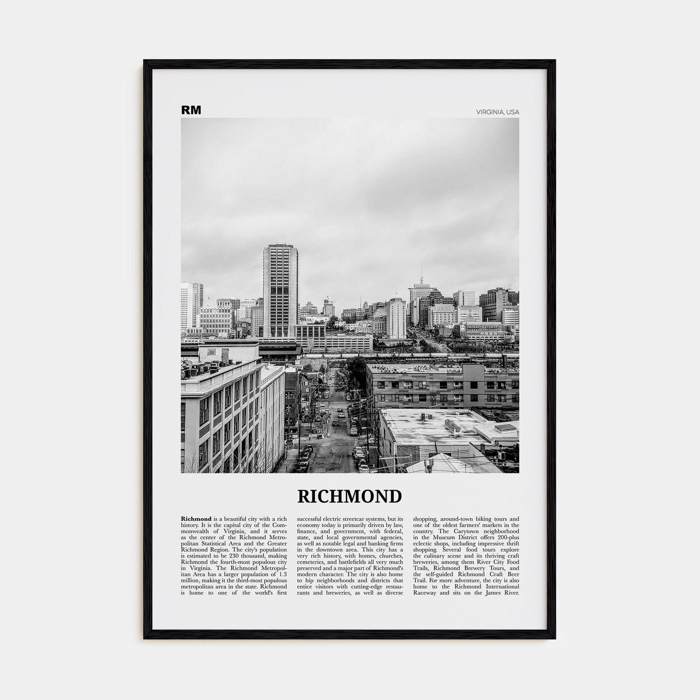 Richmond Travel B&W No 2 Poster