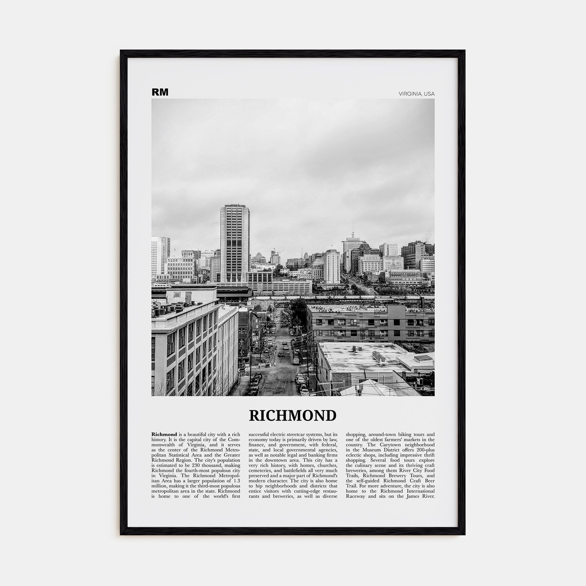 Richmond Travel B&W No 2 Poster