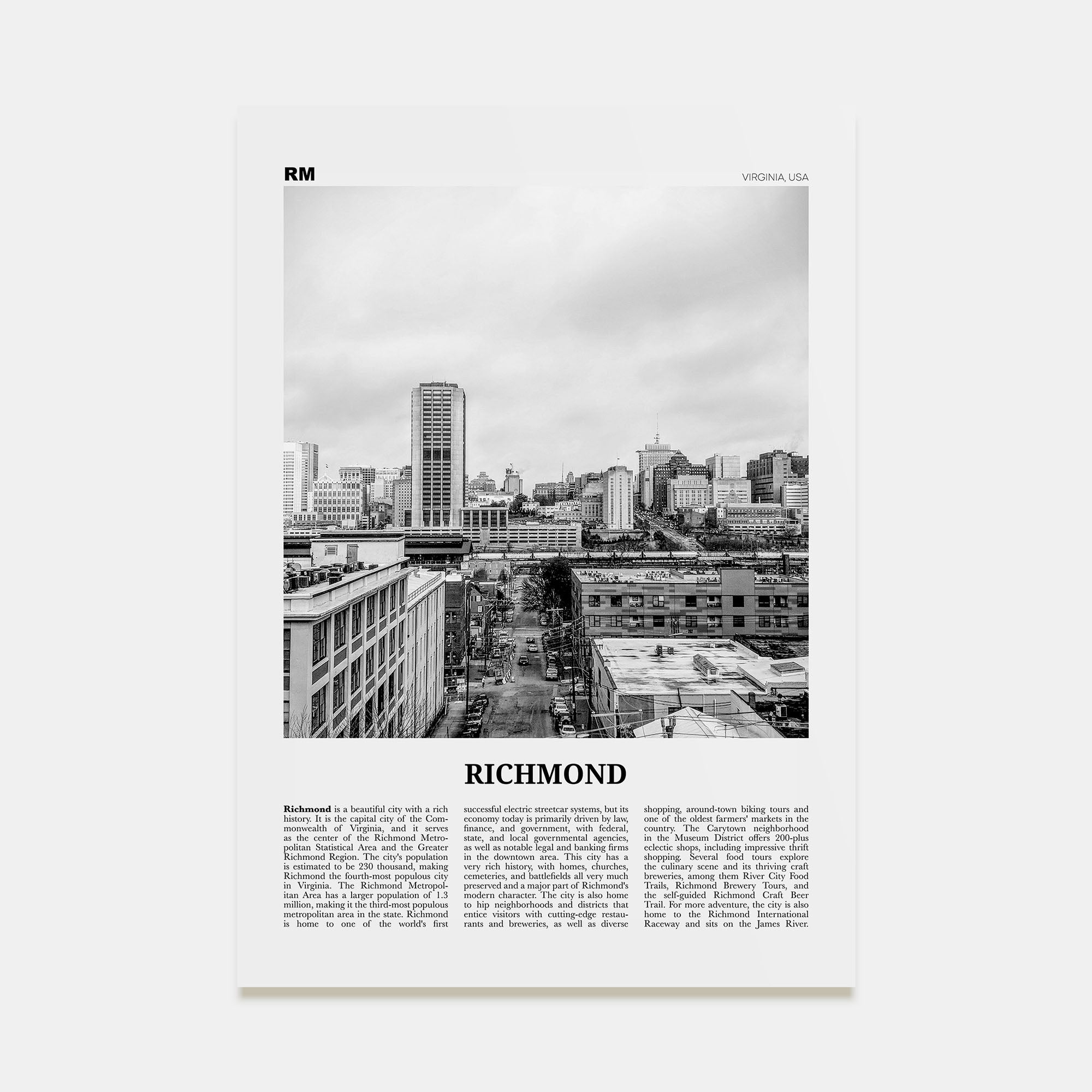 Richmond Travel B&W No 2 Poster