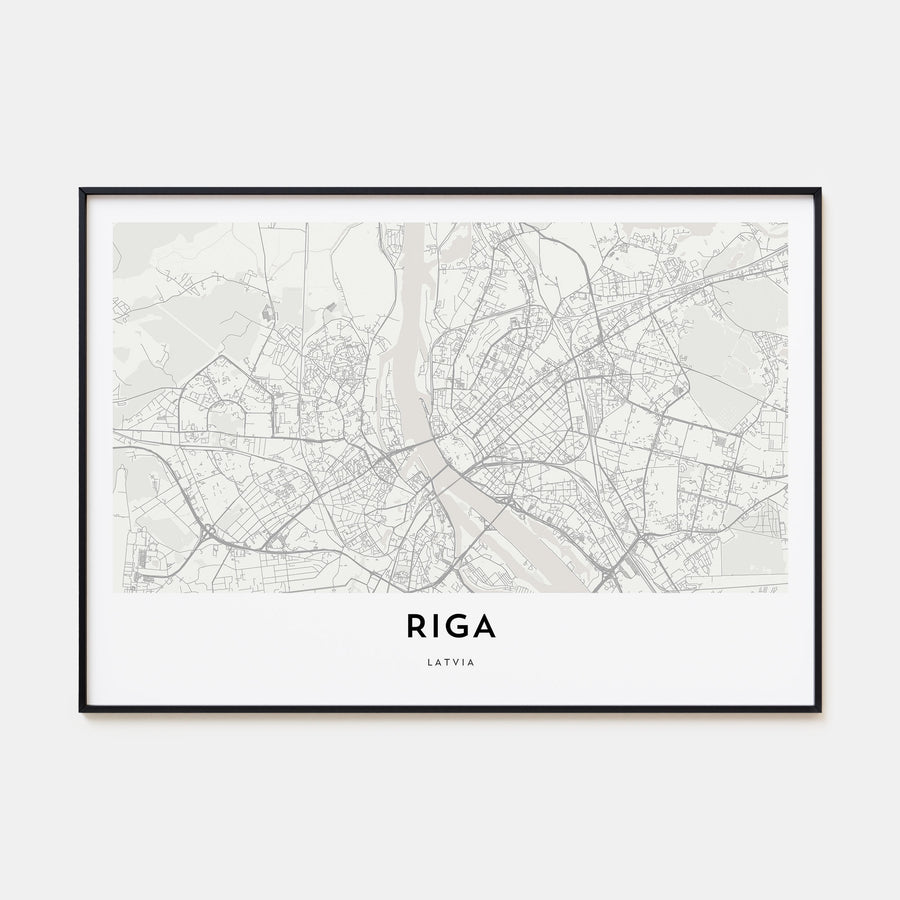 Riga Map Landscape Poster