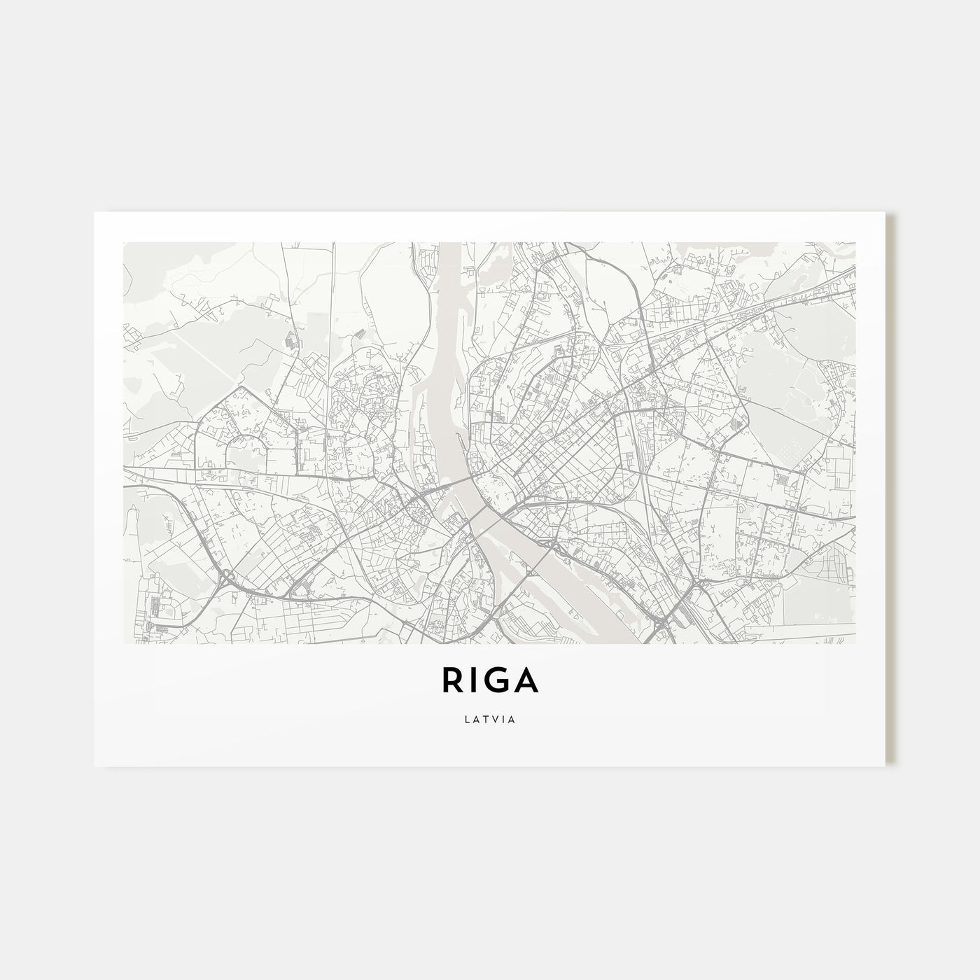 Riga Map Landscape Poster