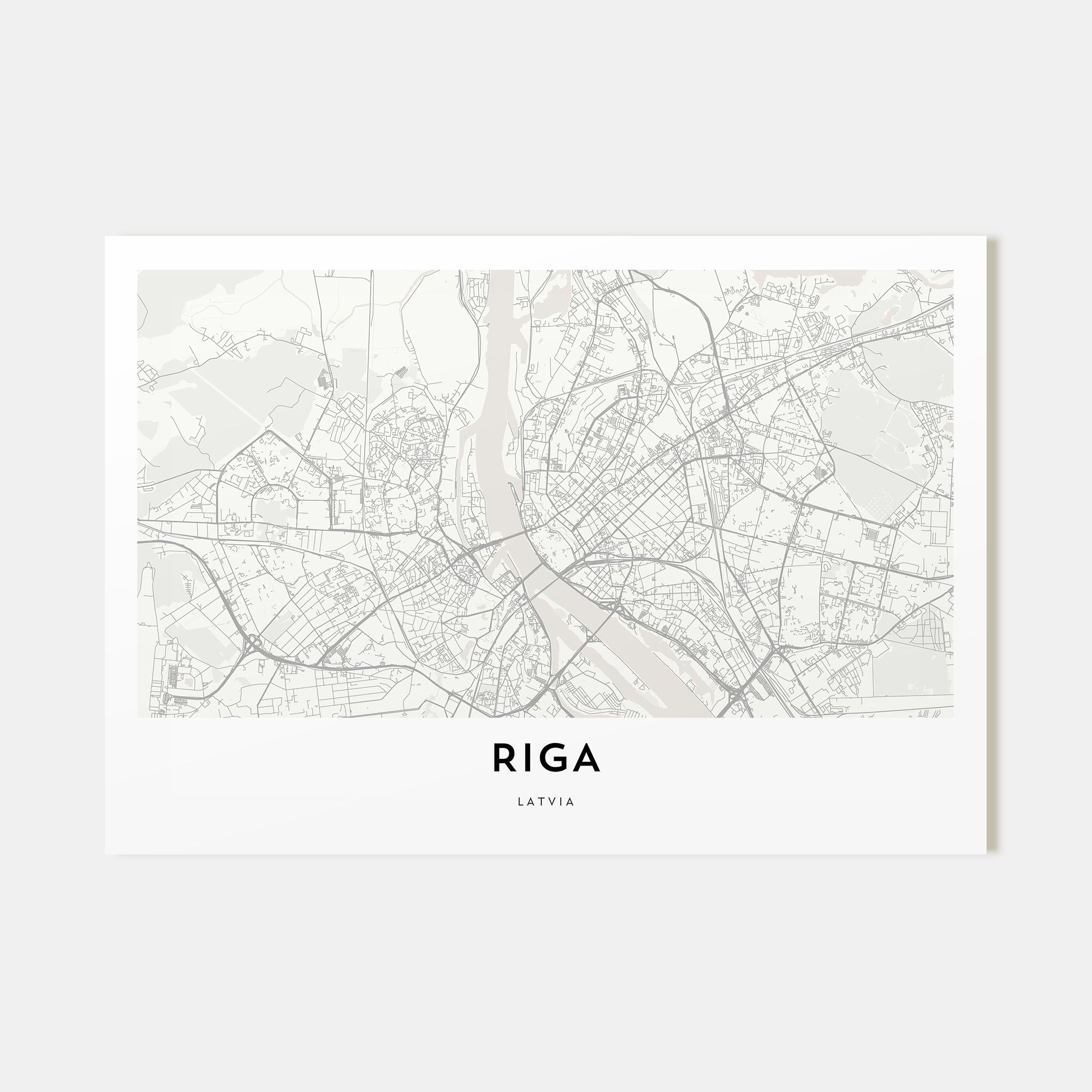 Riga Map Landscape Poster