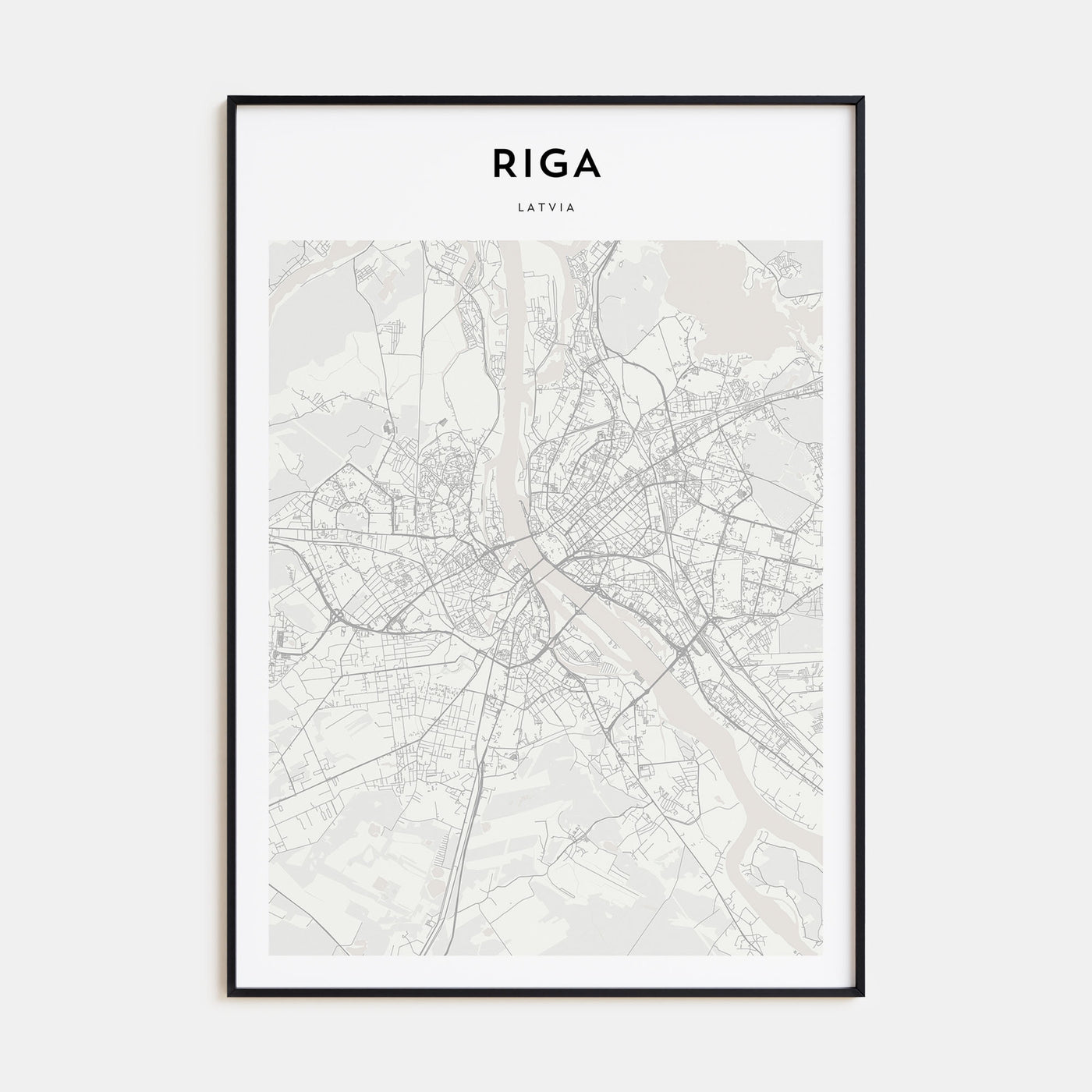 Riga Map Portrait Poster