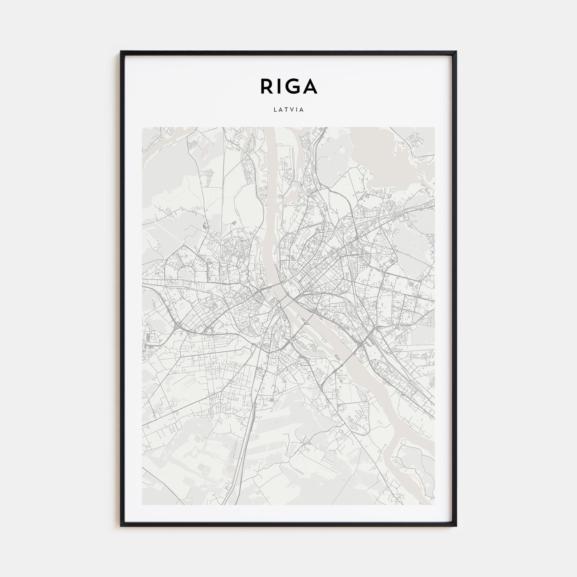 Riga Map Portrait Poster