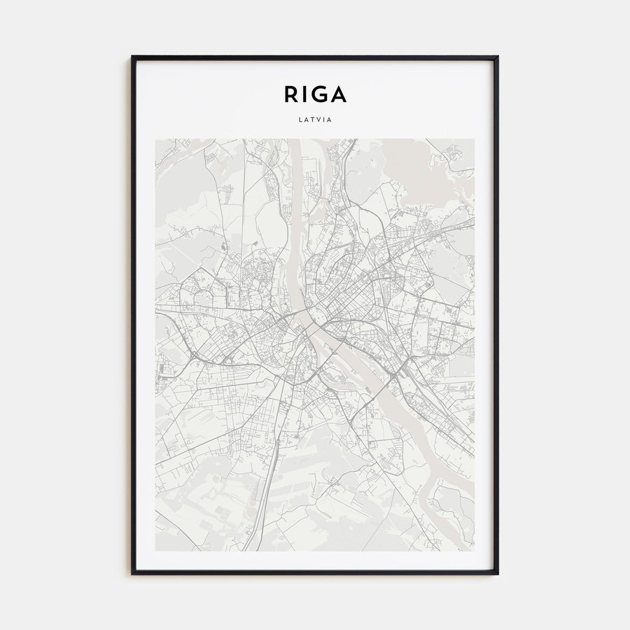 Riga Map Portrait Poster