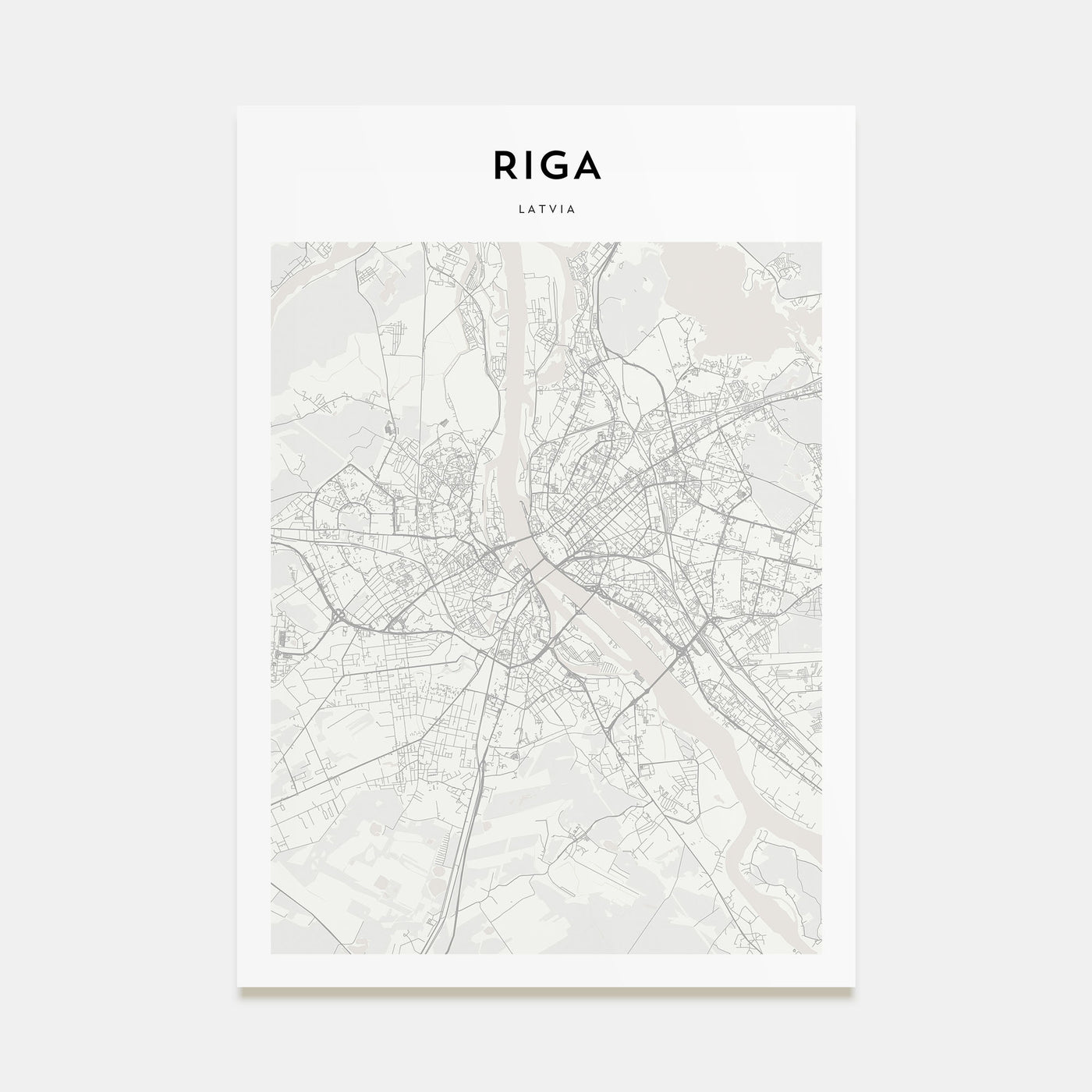 Riga Map Portrait Poster