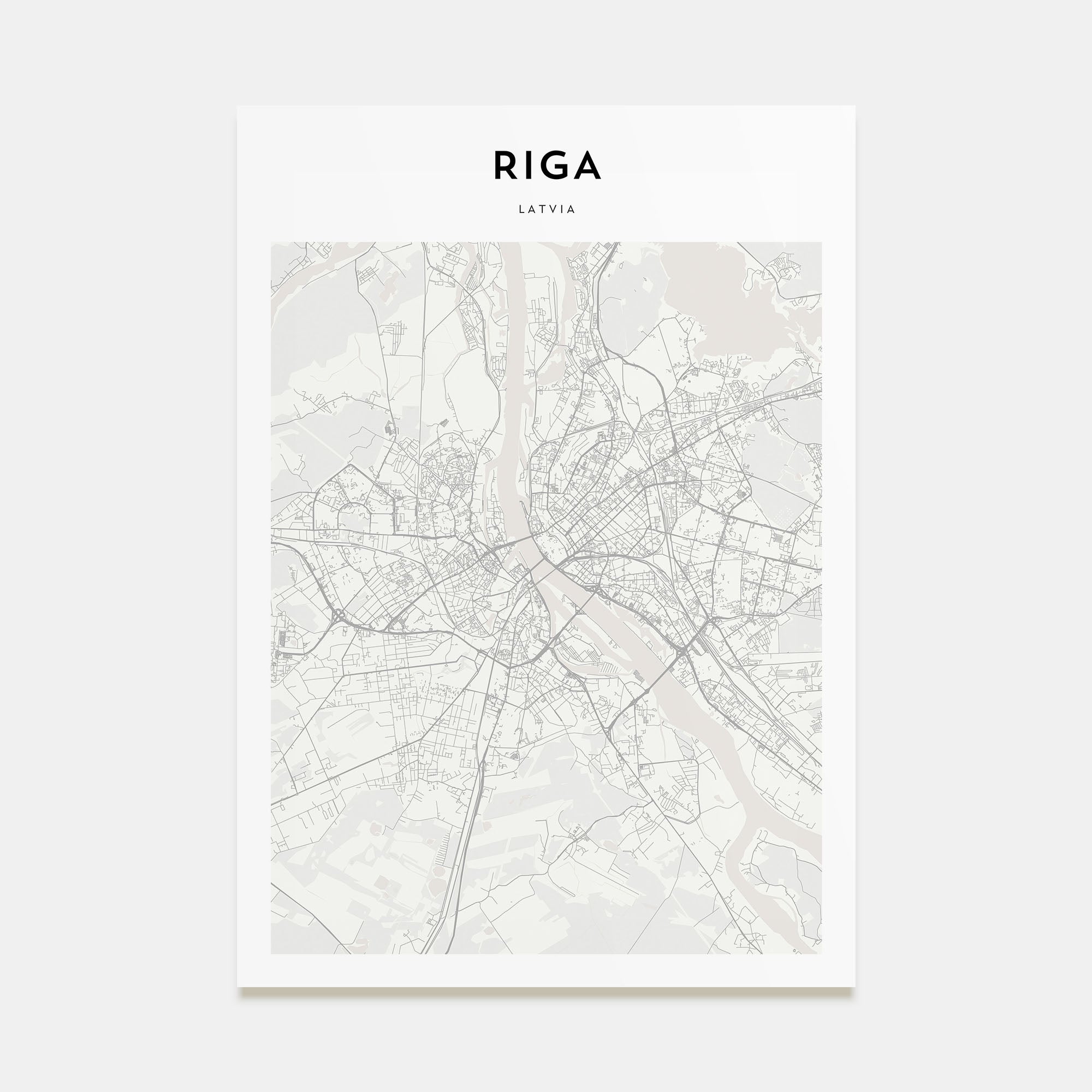 Riga Map Portrait Poster