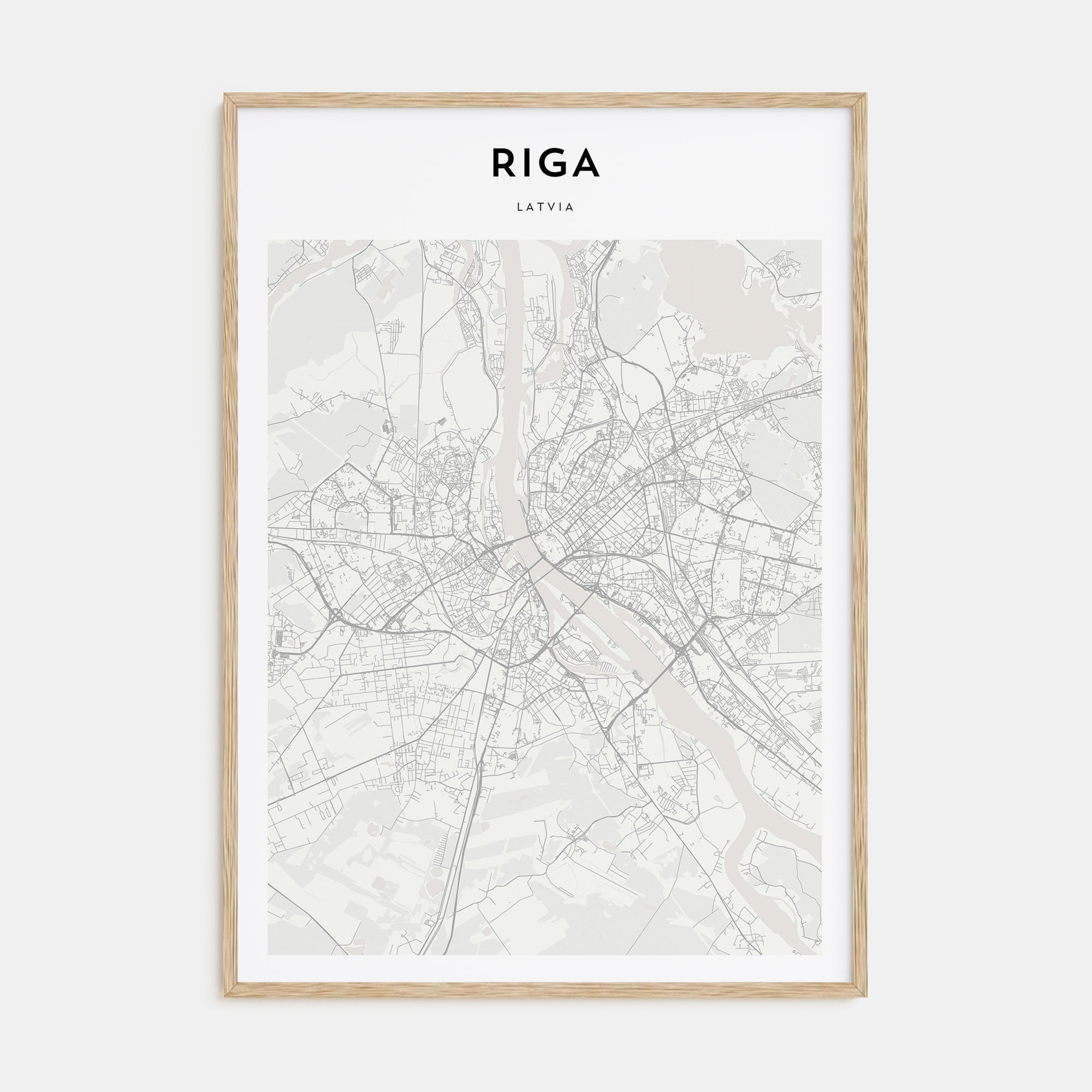Riga Map Portrait Poster