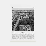Riga Travel B&W Poster