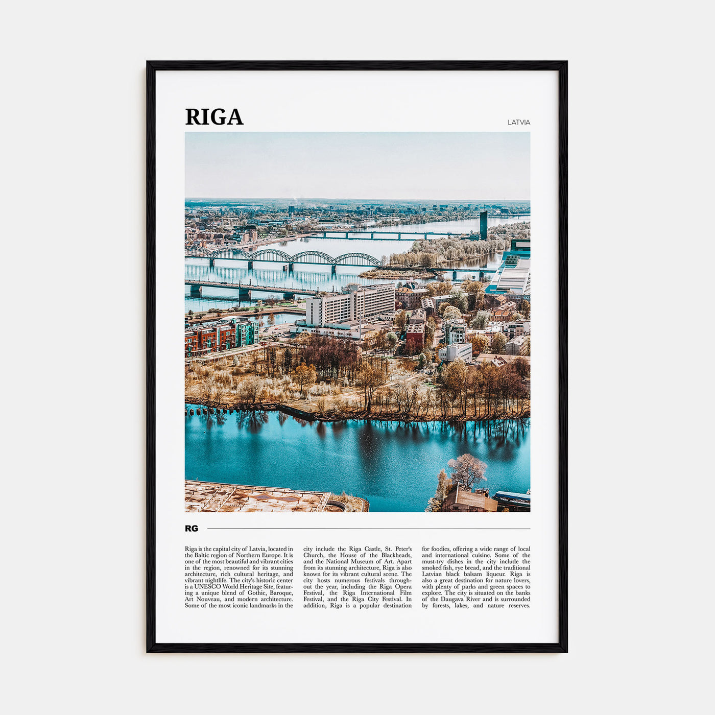 Riga Travel Color Poster