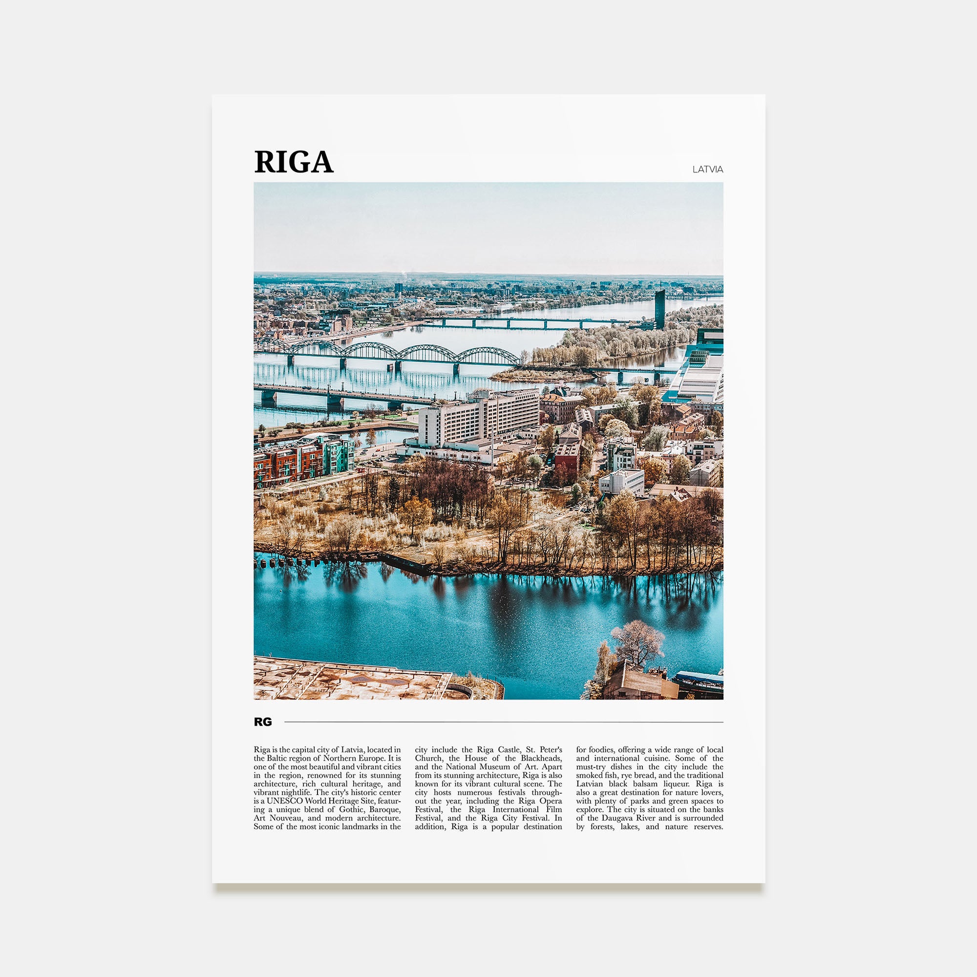 Riga Travel Color Poster