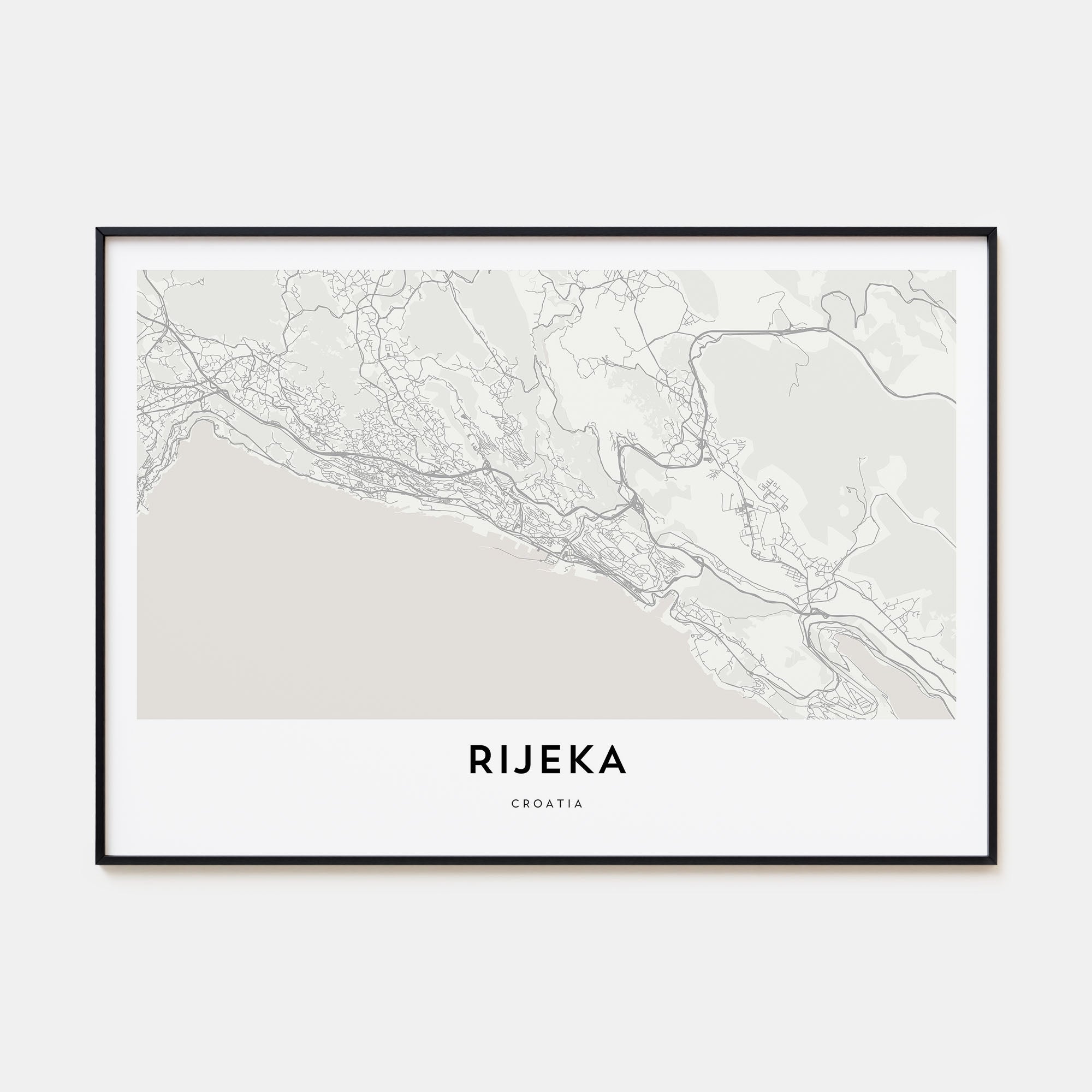 Rijeka Map Landscape Poster
