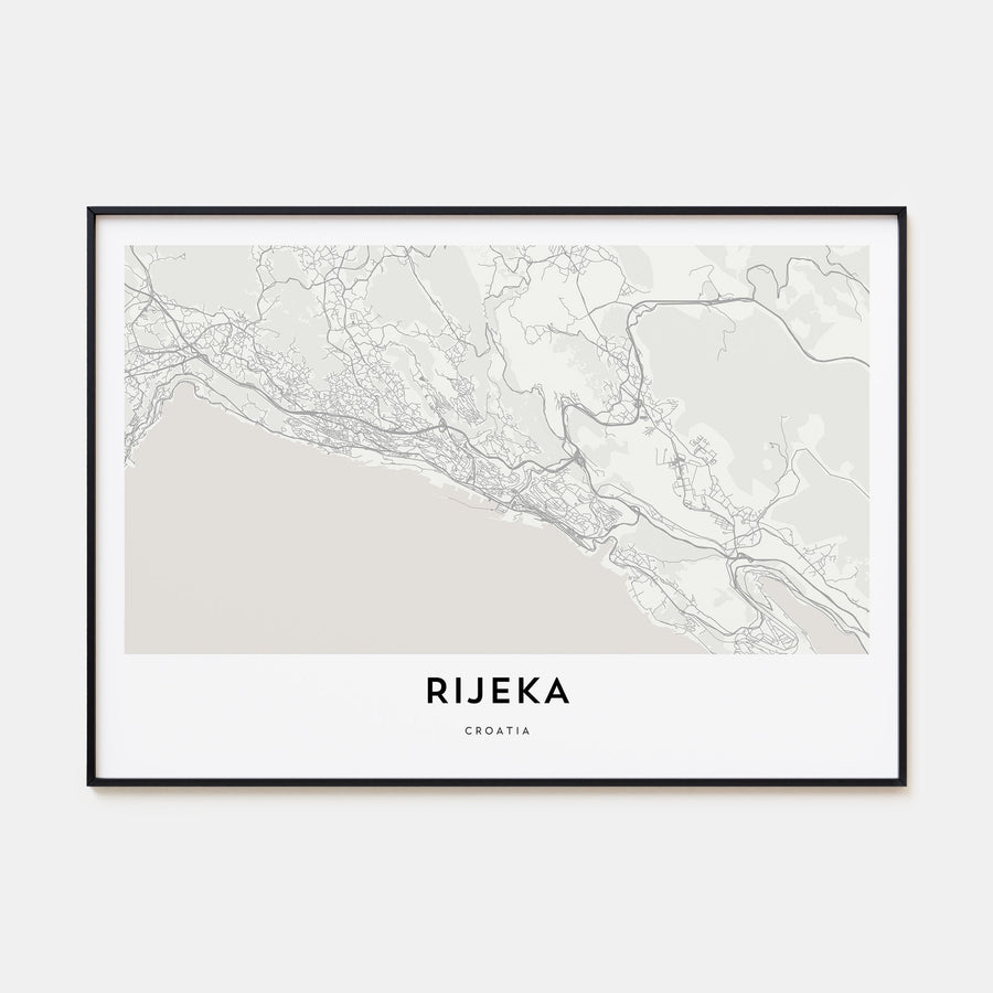 Rijeka Map Landscape Poster