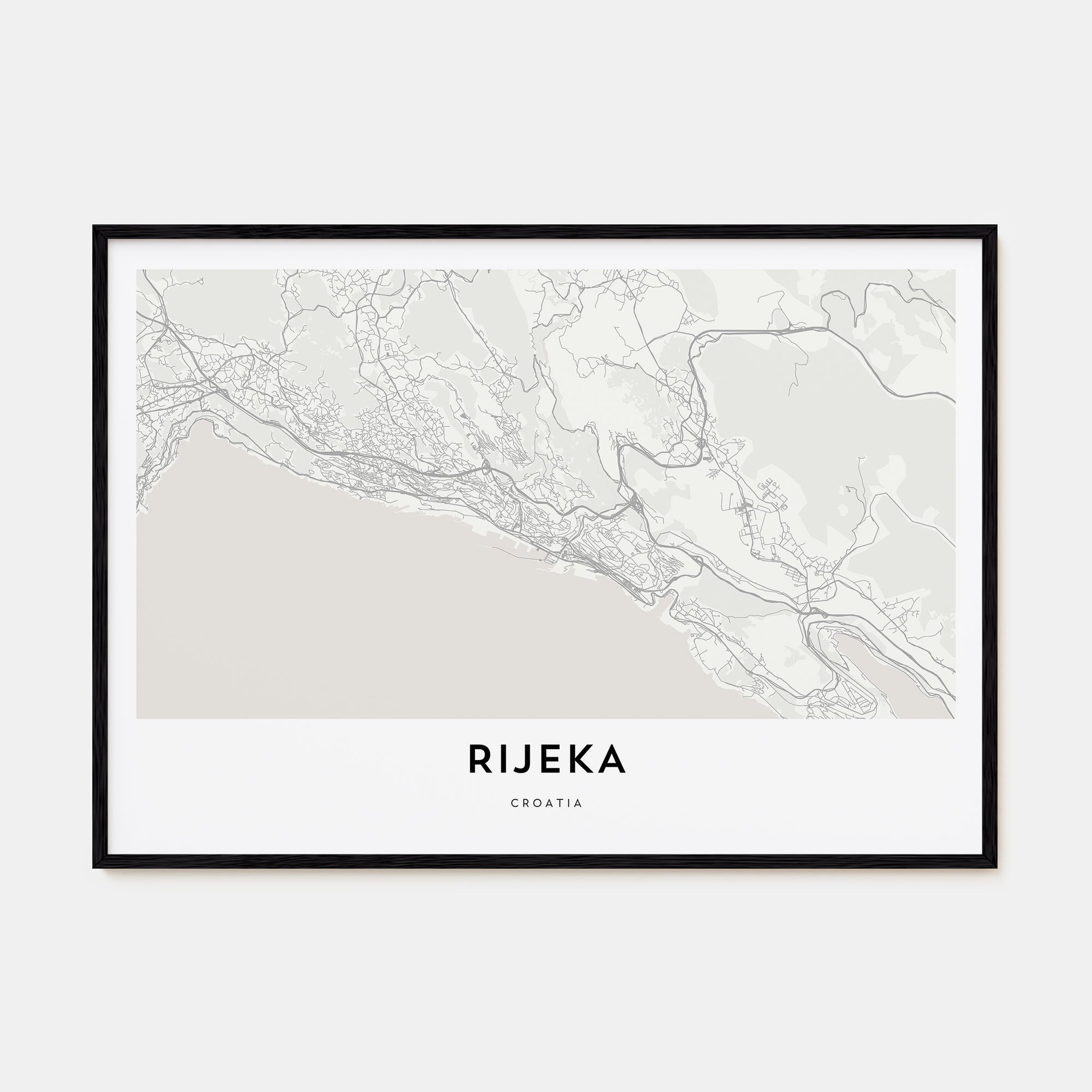 Rijeka Map Landscape Poster
