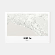 Rijeka Map Landscape Poster