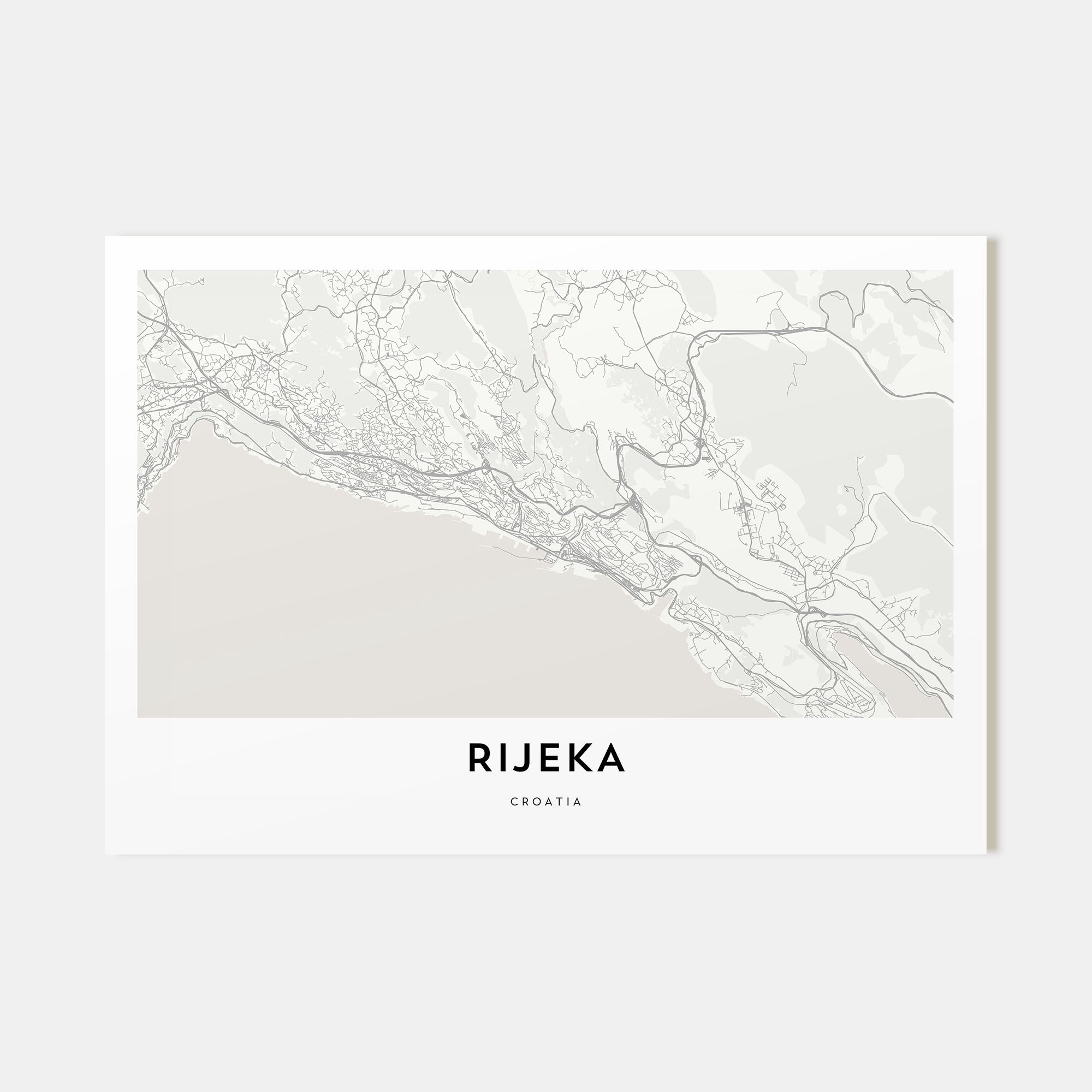 Rijeka Map Landscape Poster