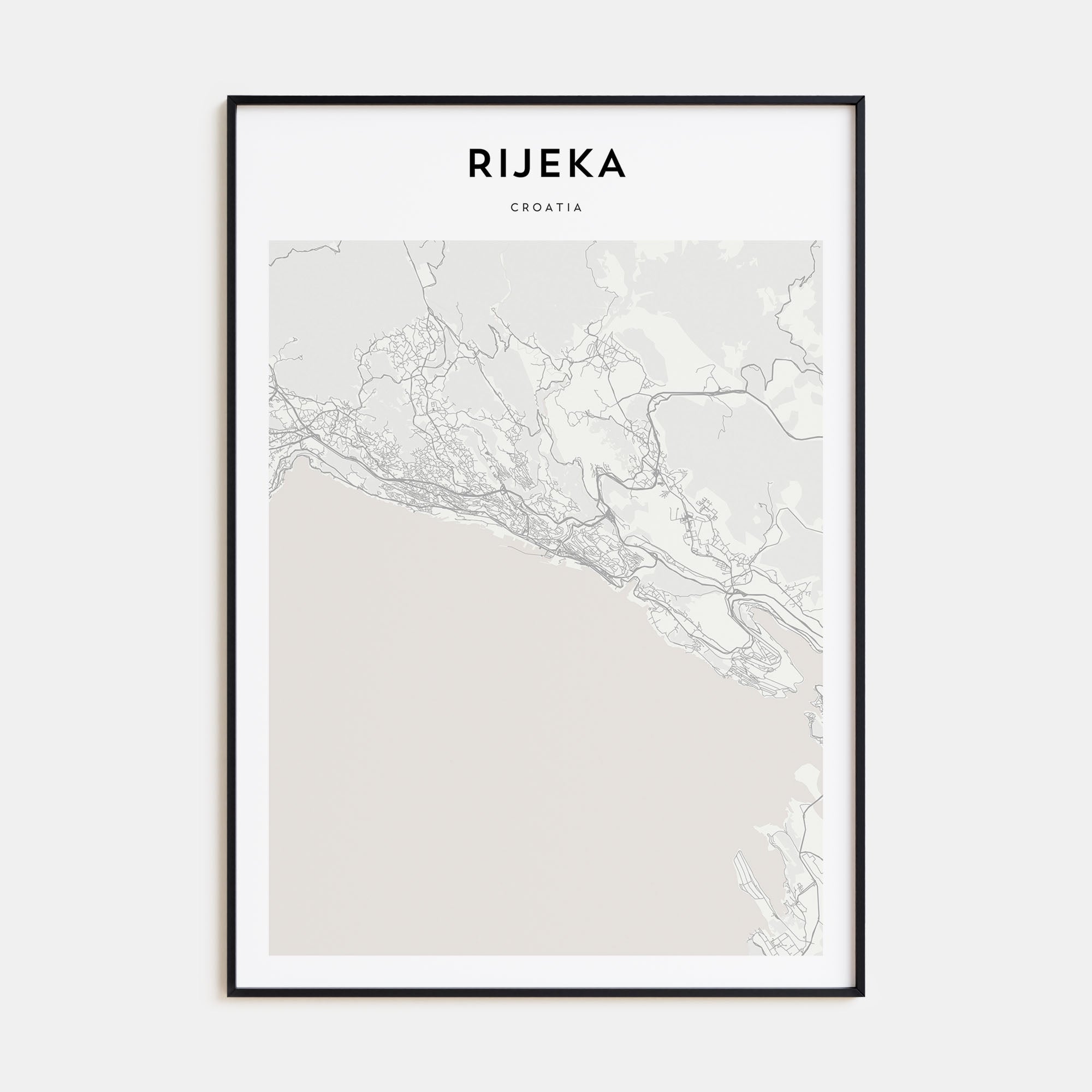 Rijeka Map Portrait Poster