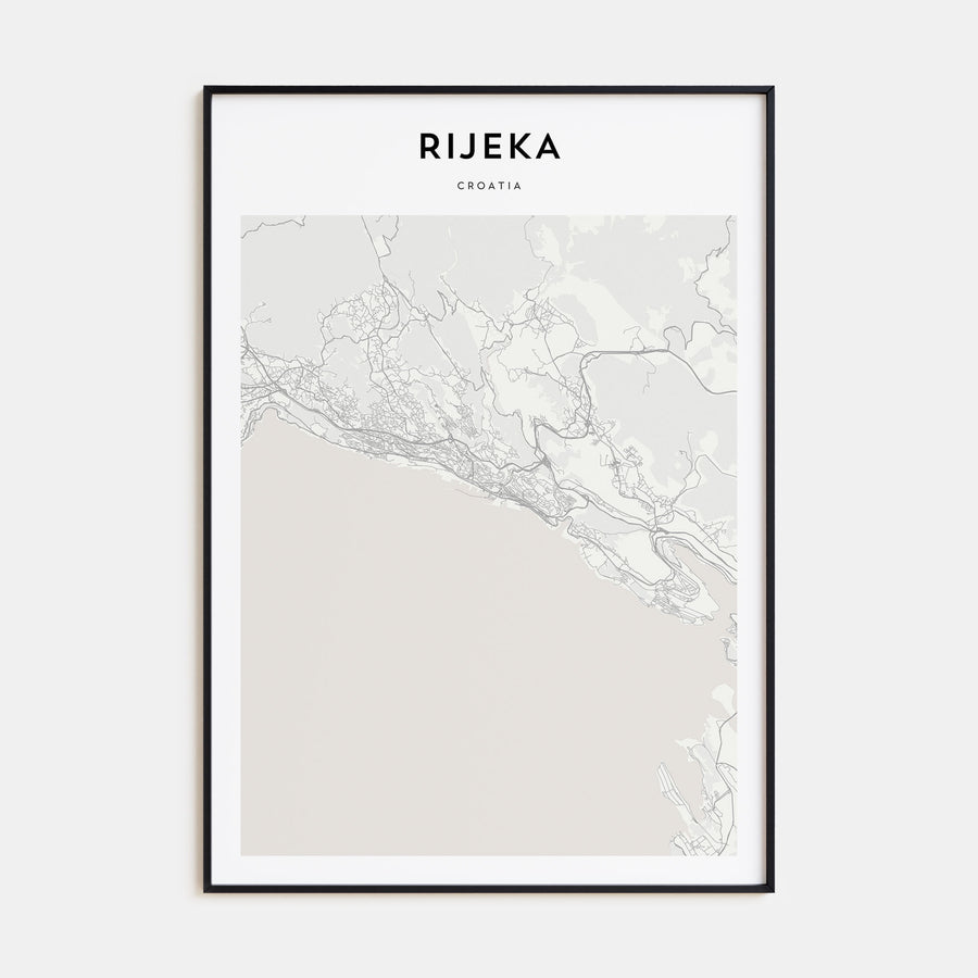 Rijeka Map Portrait Poster