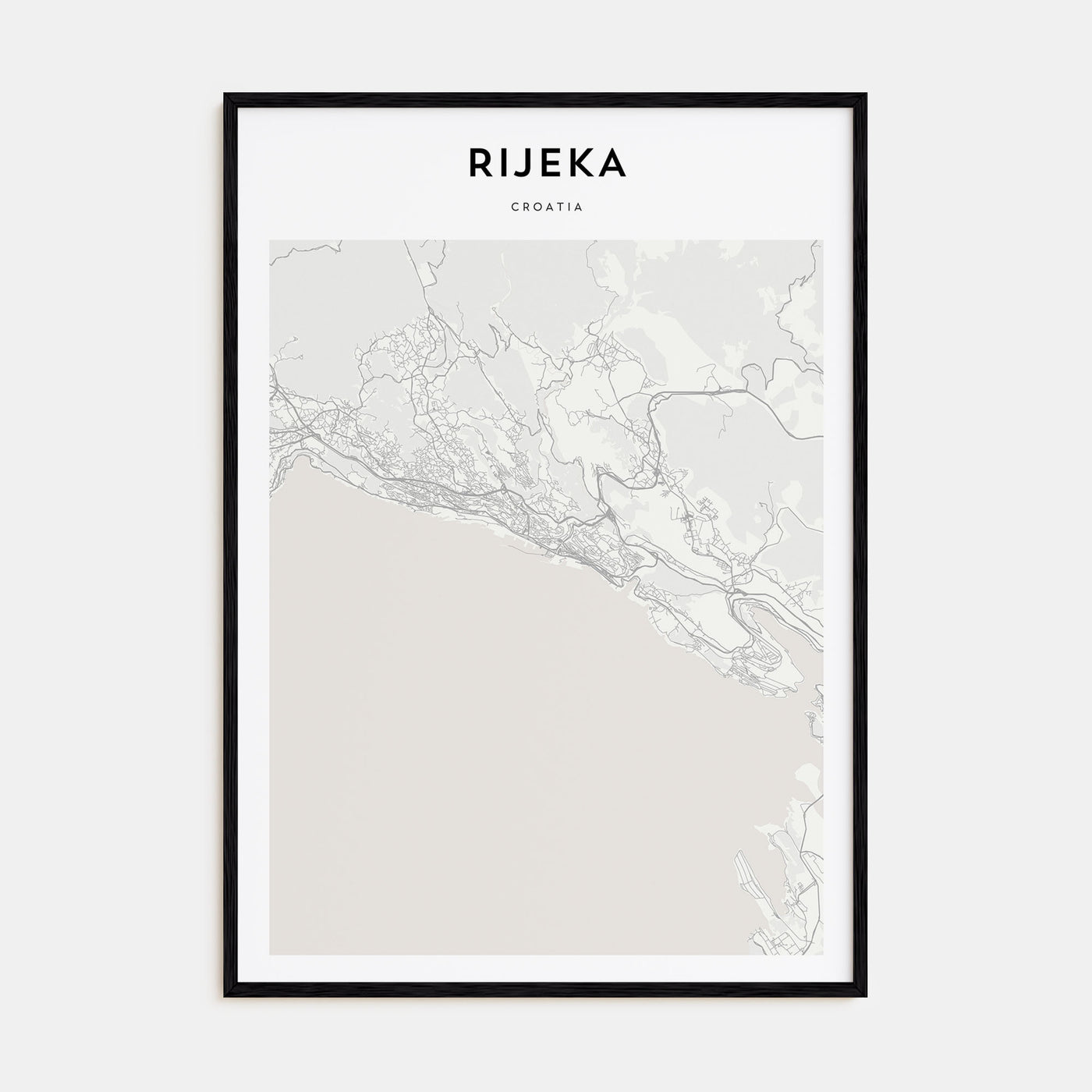 Rijeka Map Portrait Poster