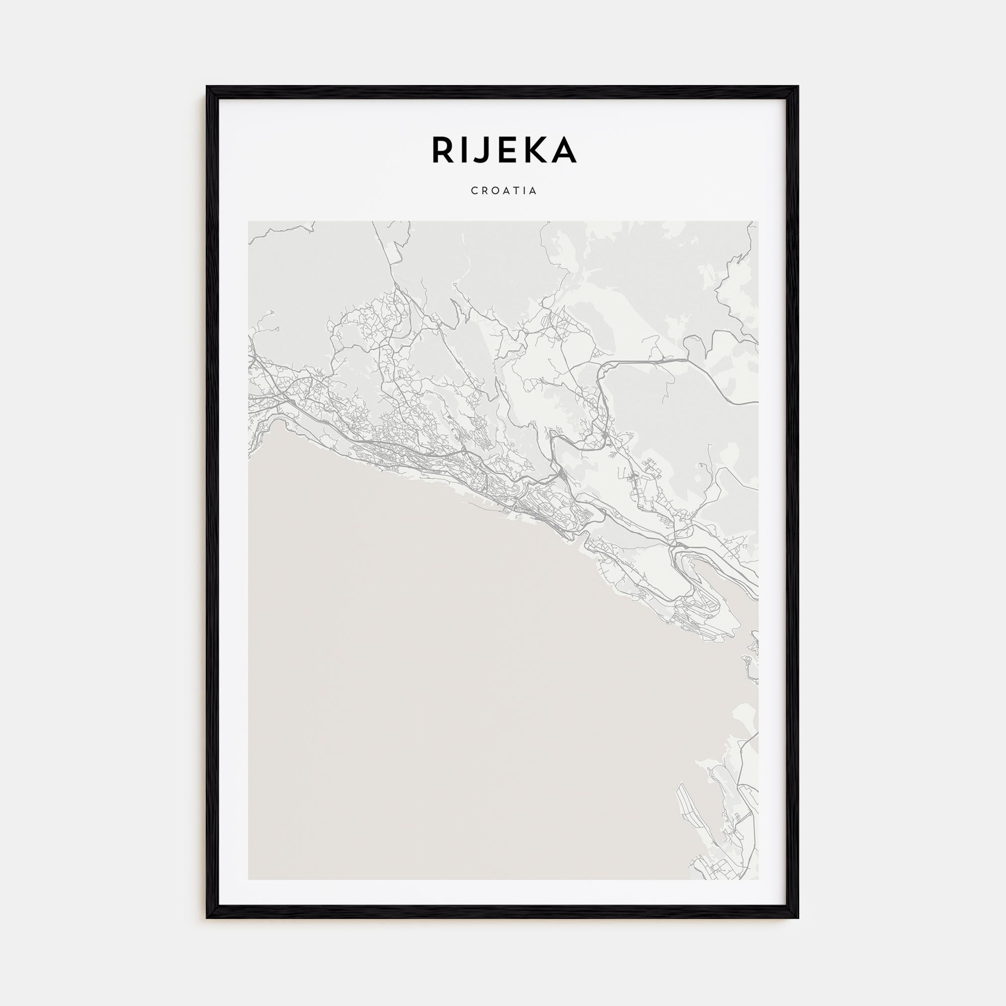 Rijeka Map Portrait Poster