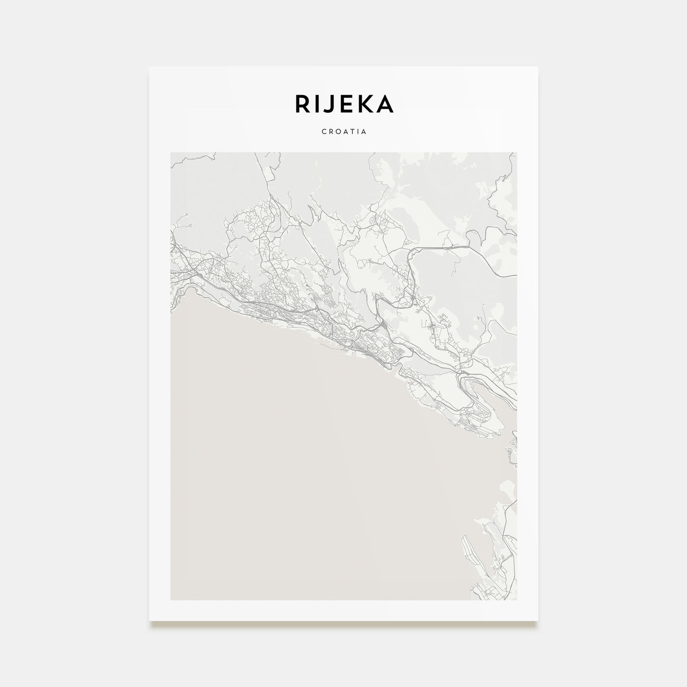 Rijeka Map Portrait Poster
