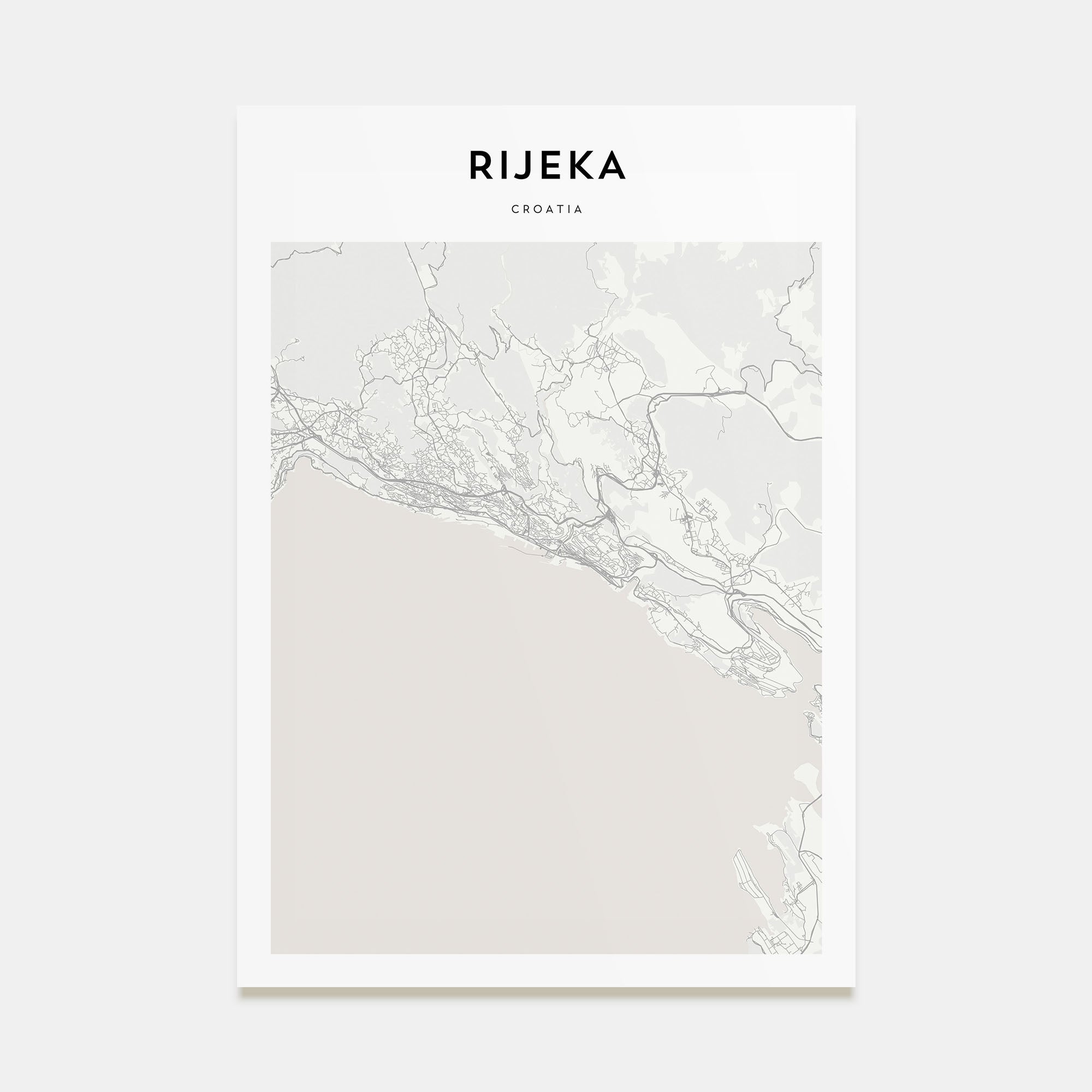 Rijeka Map Portrait Poster