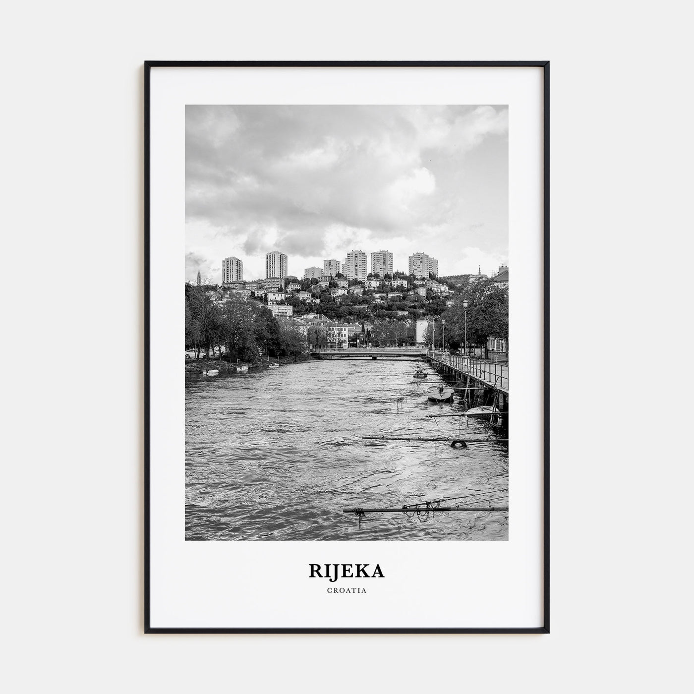 Rijeka Portrait B&W Poster
