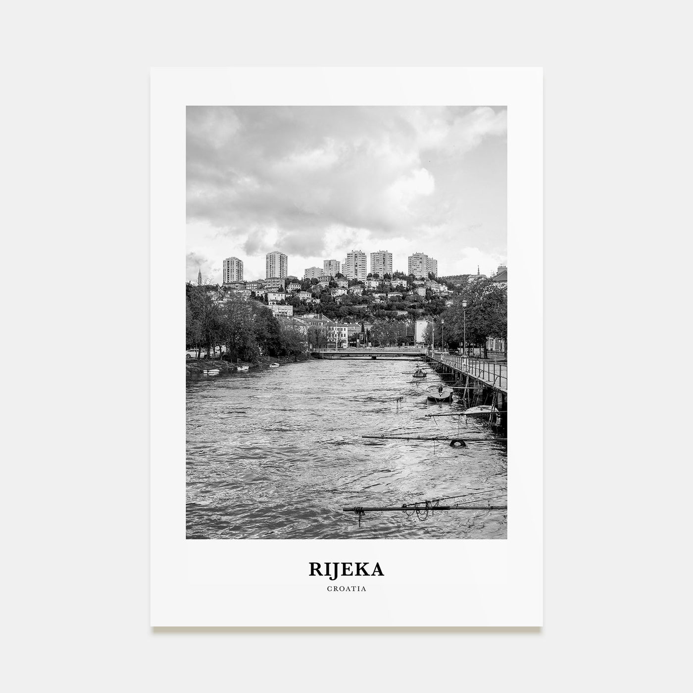 Rijeka Portrait B&W Poster