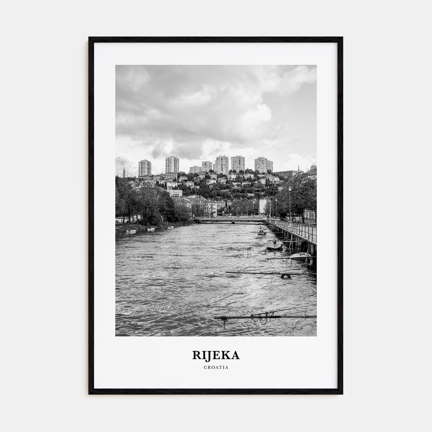 Rijeka Portrait B&W Poster