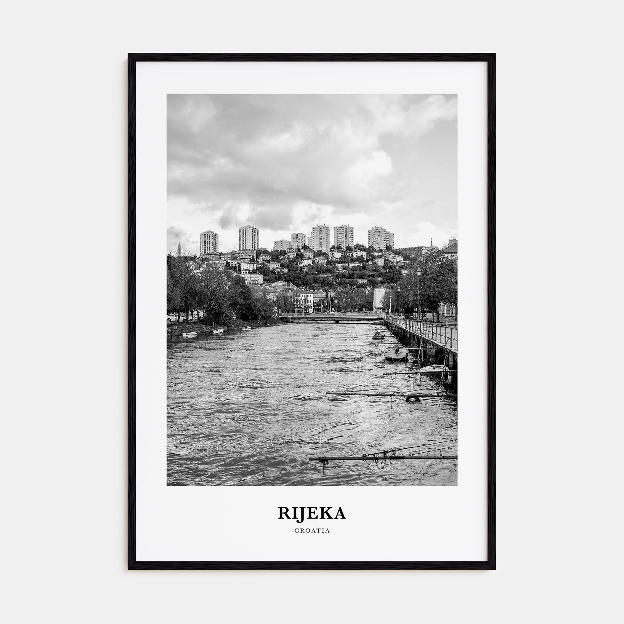 Rijeka Portrait B&W Poster