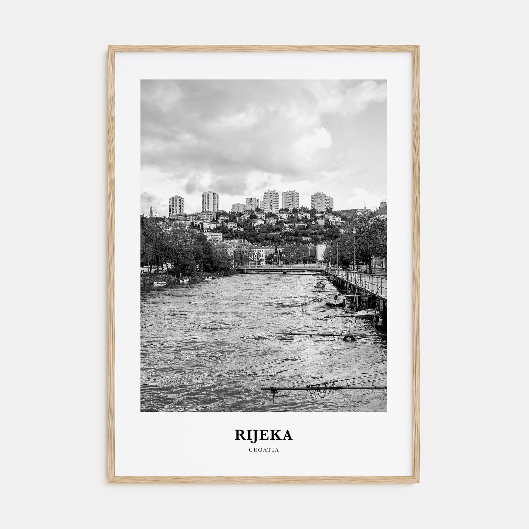 Rijeka Portrait B&W Poster
