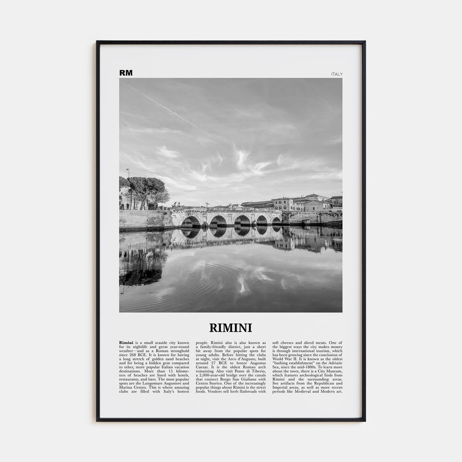 Rimini Travel B&W Poster