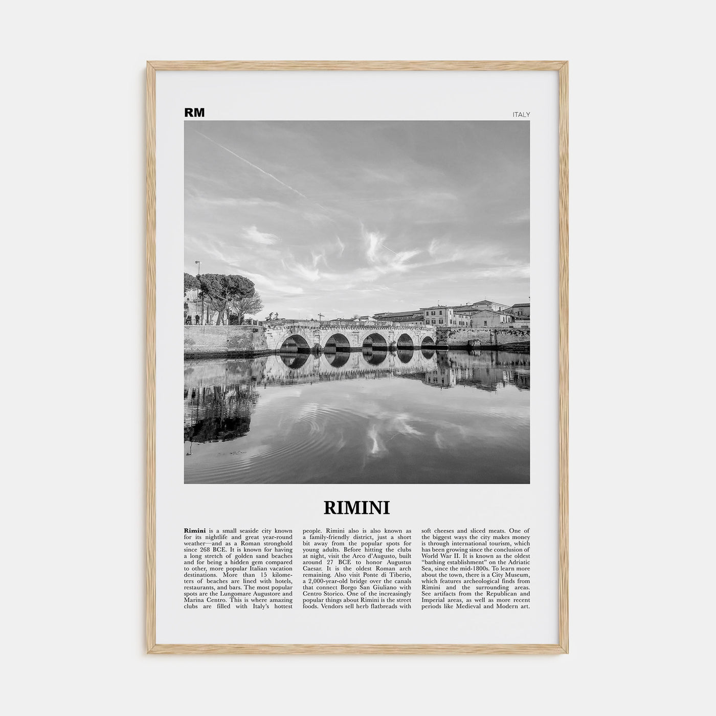 Rimini Travel B&W Poster
