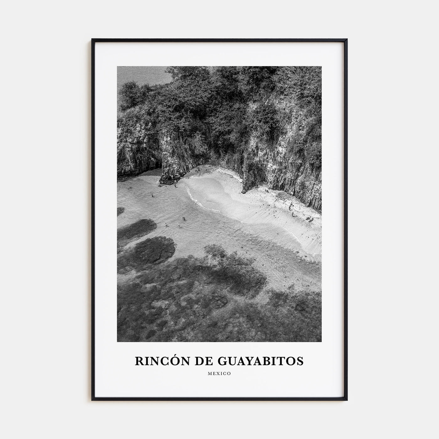 Rincón de Guayabitos Portrait B&W Poster