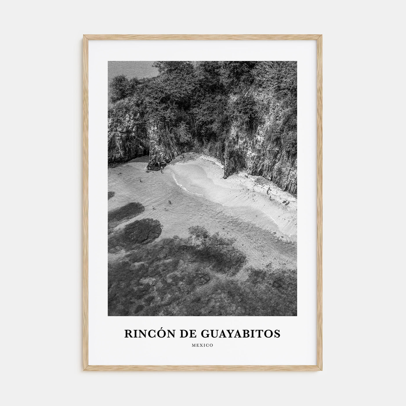 Rincón de Guayabitos Portrait B&W Poster