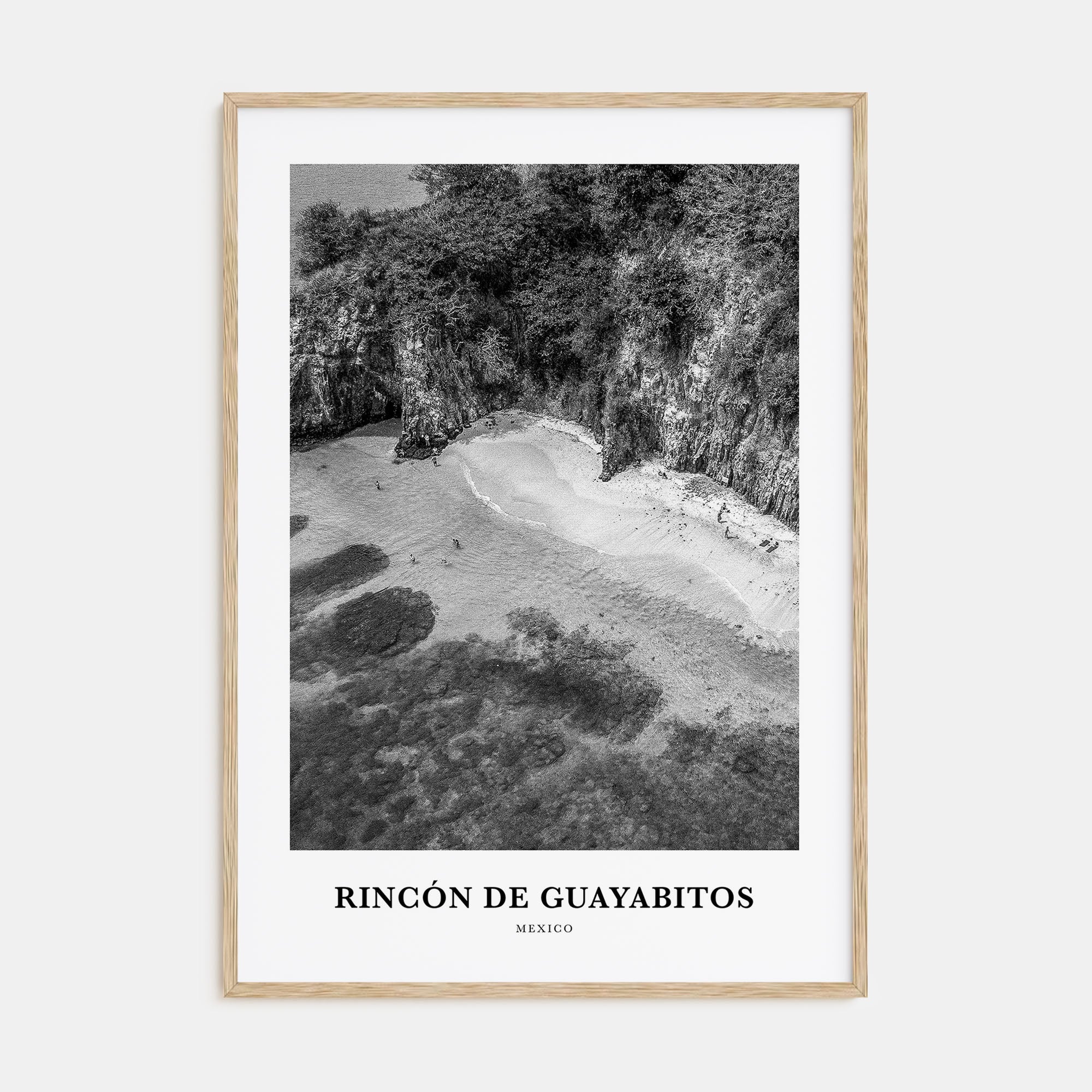 Rincón de Guayabitos Portrait B&W Poster