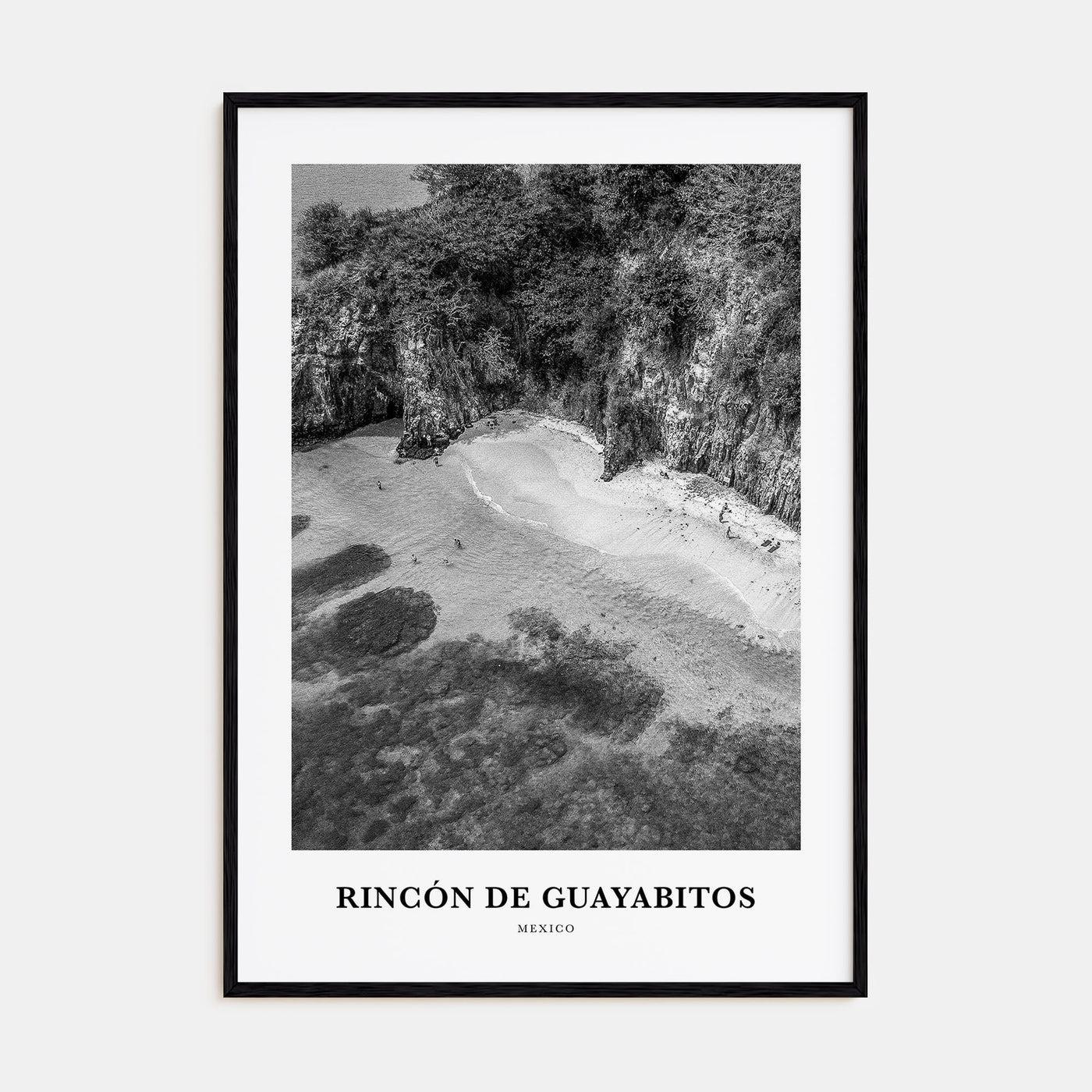 Rincón de Guayabitos Portrait B&W Poster