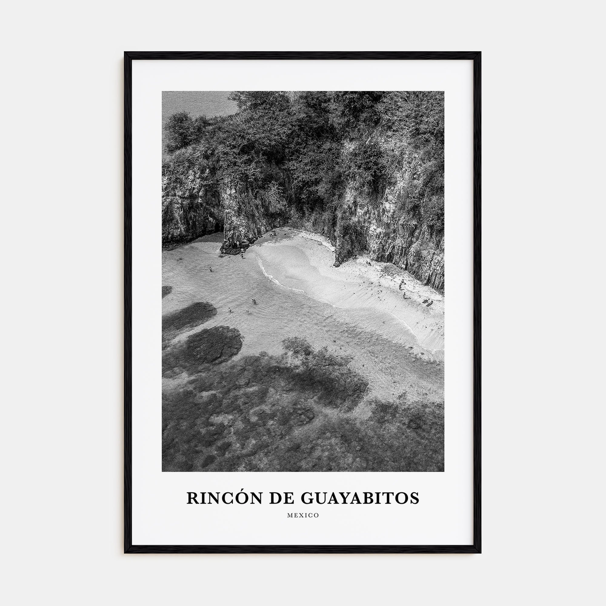 Rincón de Guayabitos Portrait B&W Poster