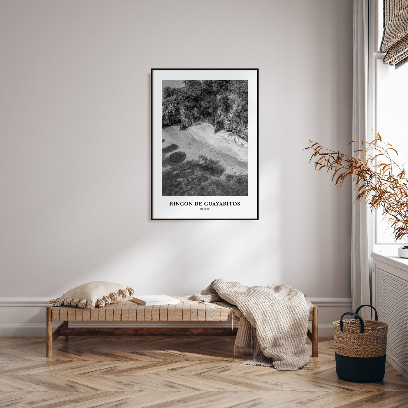 Rincón de Guayabitos Portrait B&W Poster