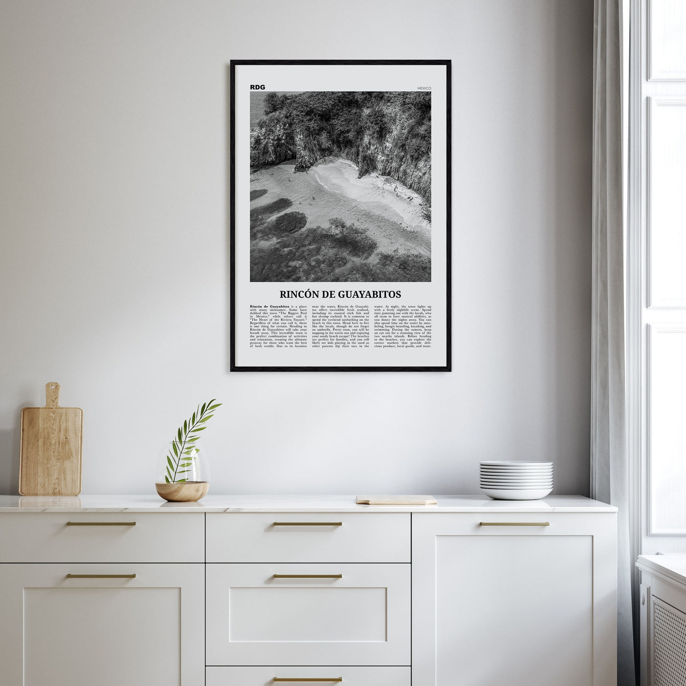 Rincón de Guayabitos Travel B&W Poster