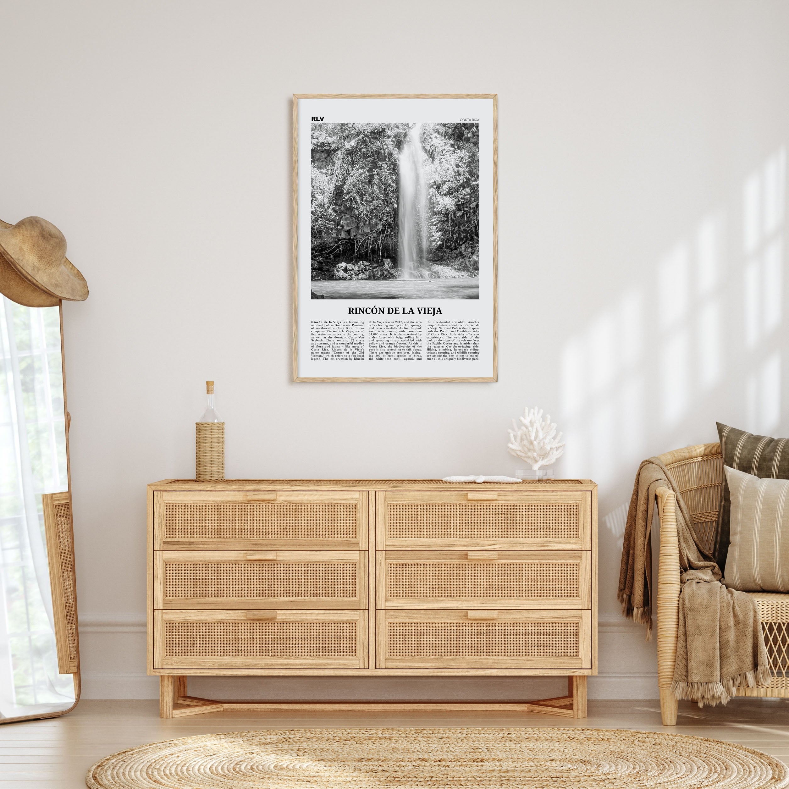 Rincón de la Vieja Travel B&W Poster