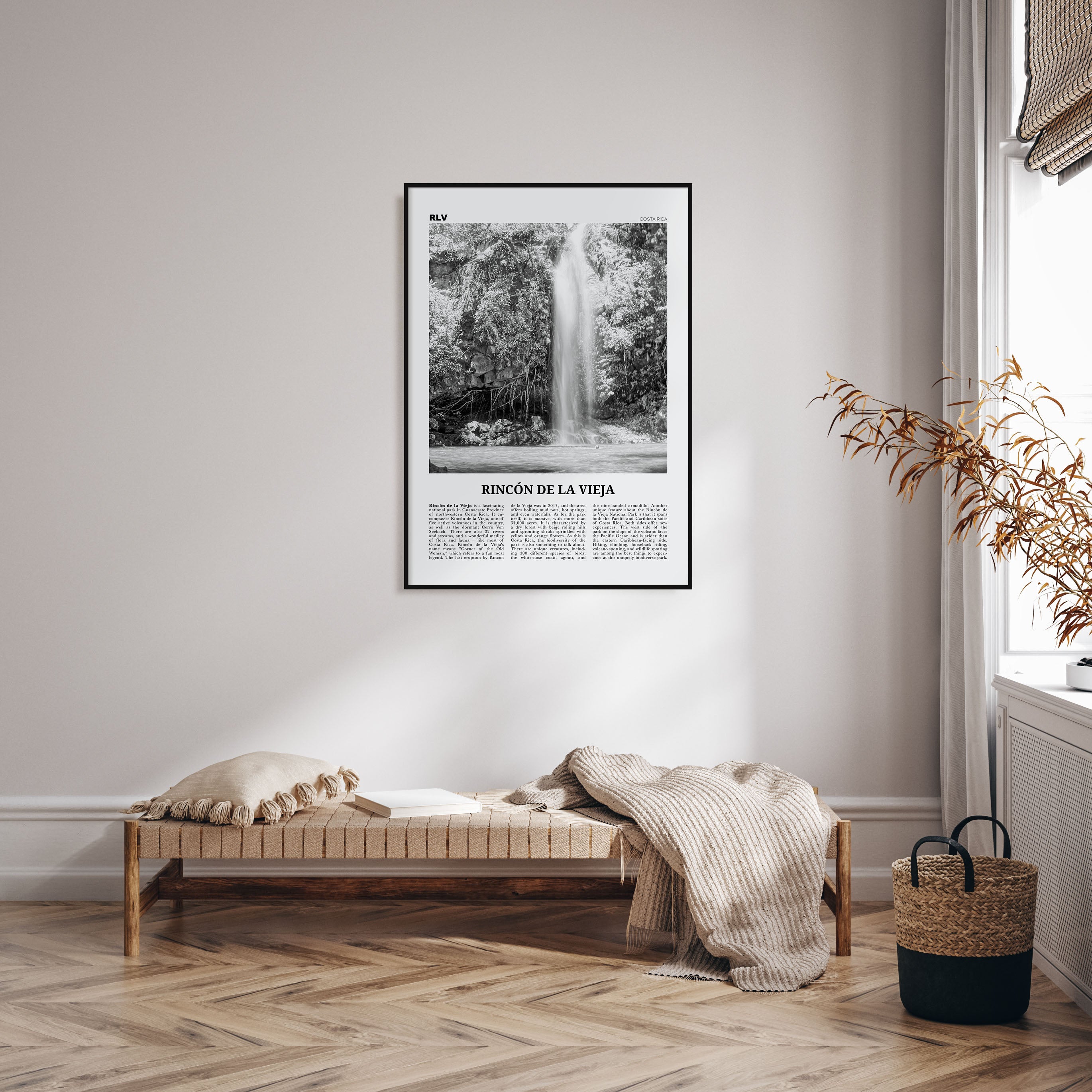 Rincón de la Vieja Travel B&W Poster