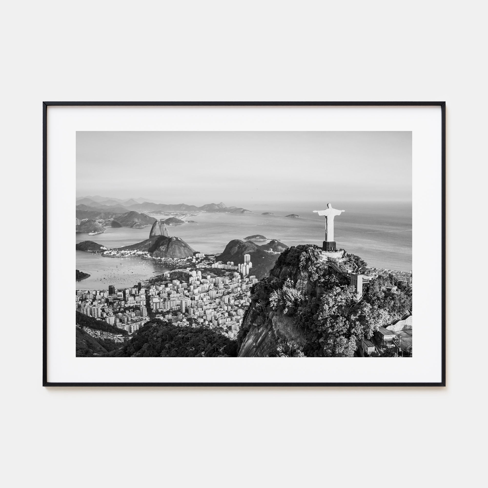 Rio de Janeiro Landscape B&W Poster